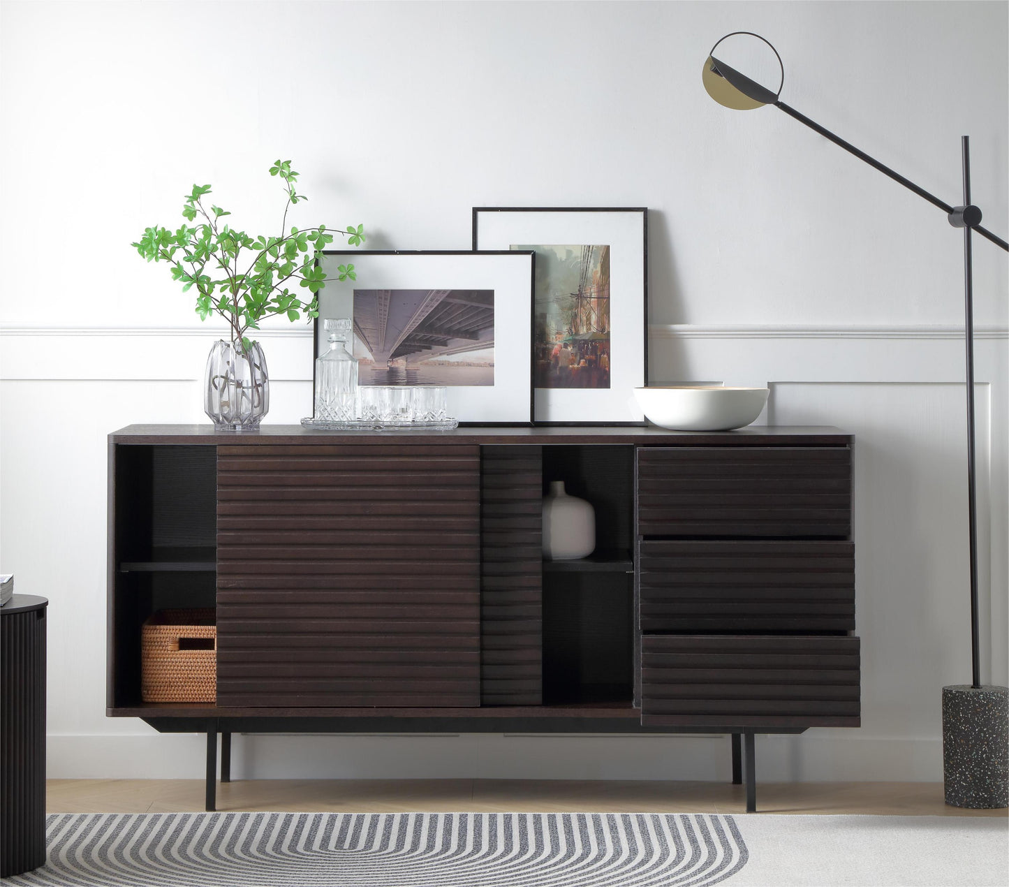 Mid Century Sideboard Buffet Table or TV Stand with Storage