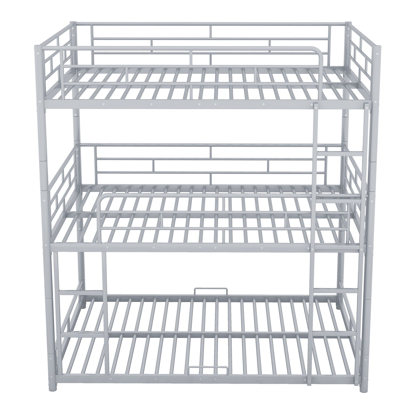 Silver Metal Triple Bunk Bed for Full Size