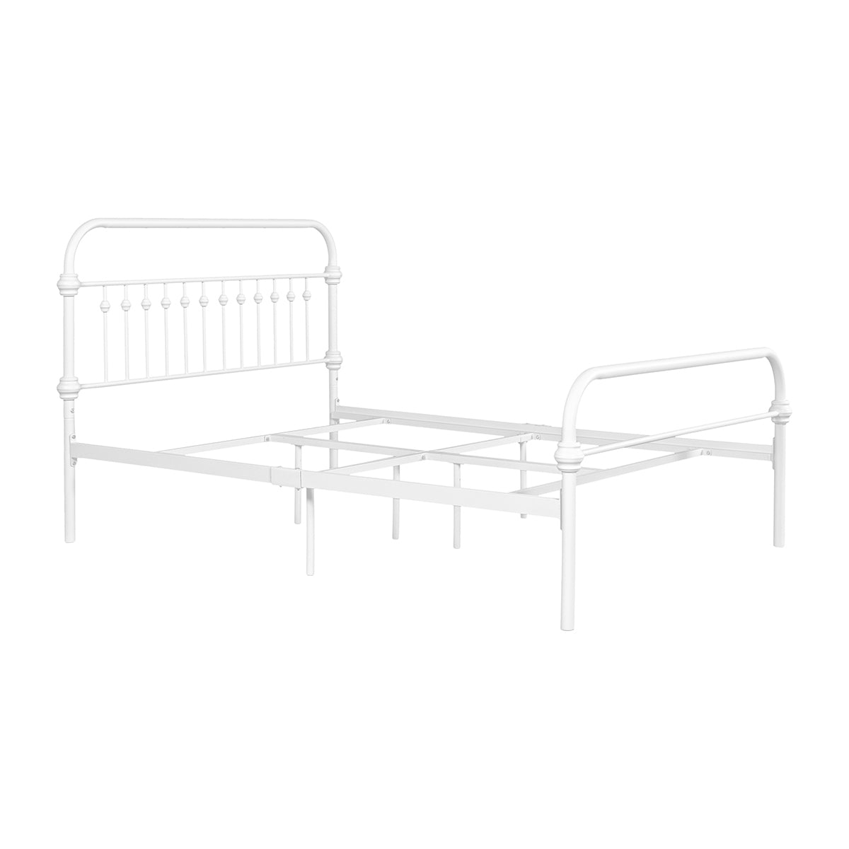 81.6" L X 59.6" W X 44.4"H Metal Bed Frame Full Size Standerd Bed Frame - WHITE