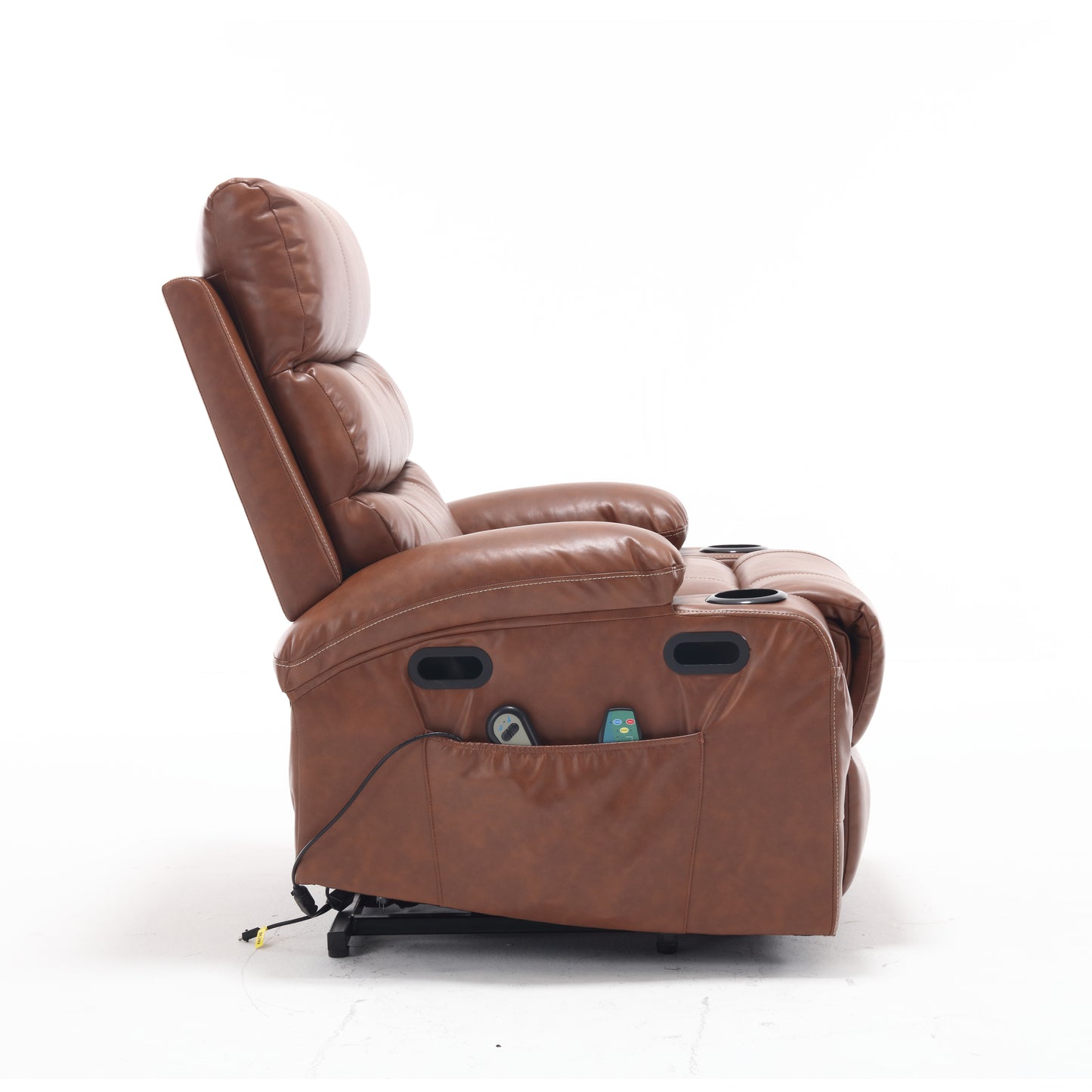 Electric Power Lift Recliner Chair with Massage, Heat, and Side Pockets for Elderly