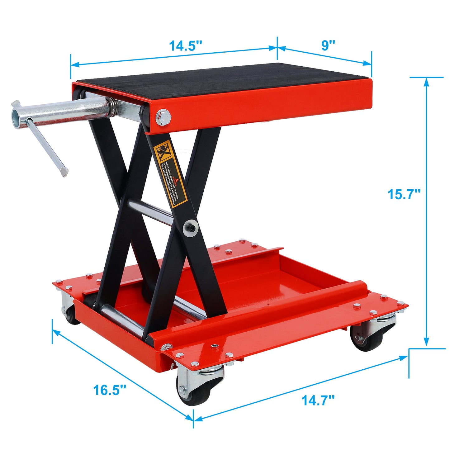 1100lb Motorcycle lift with dolly Jack,Scissor Lift Jack Wide Deck,Front Rear Center Tire Wheel Engine Stand ,Portable Bike Rack