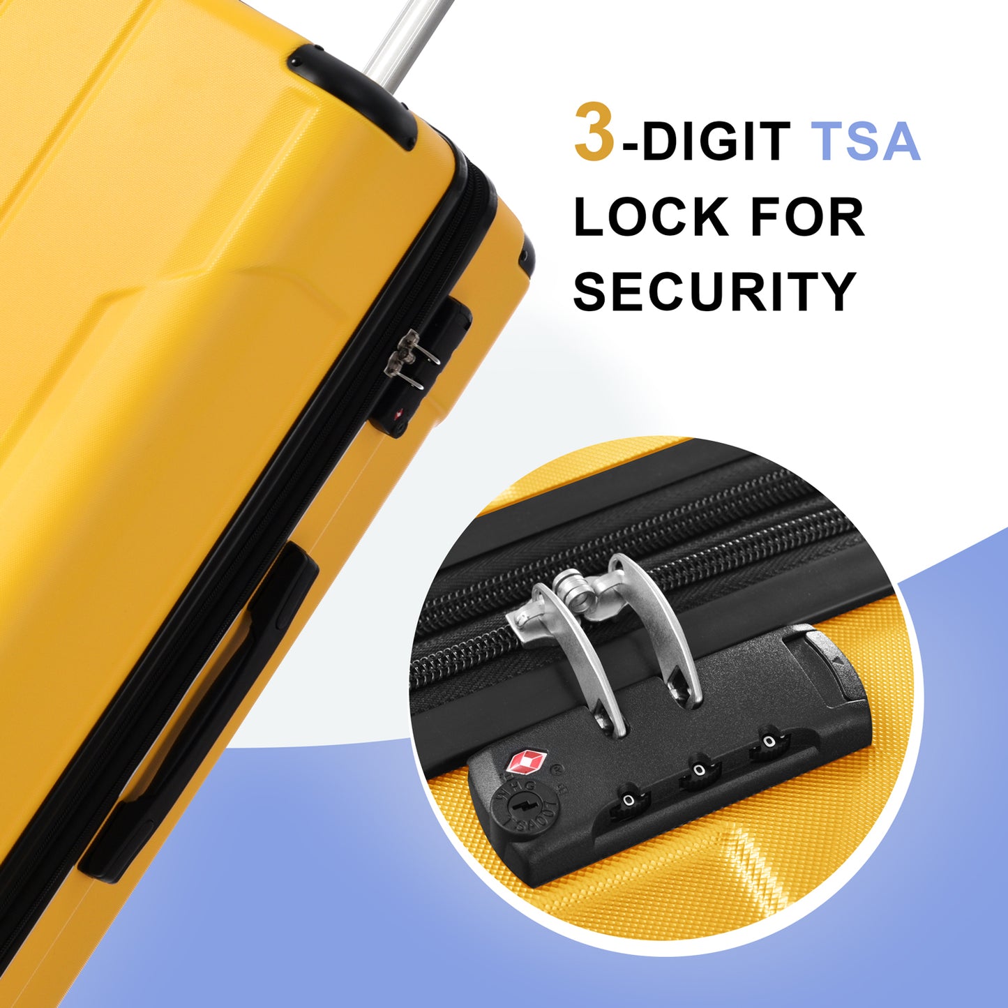 Suitcase Set 3 Piece Luggage Set Carry On Hardside Luggage with TSA Lock Lightweight 20''24''28''