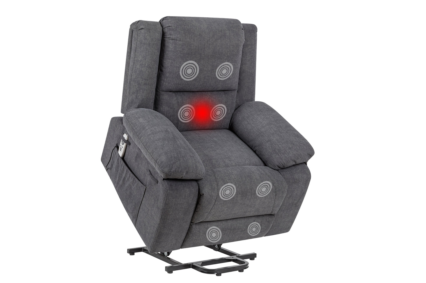 Electric Power Recliner Chair With Massage, Lumbar Heating, and Multi-function Lift, Adjustable Angle and Side Pocket