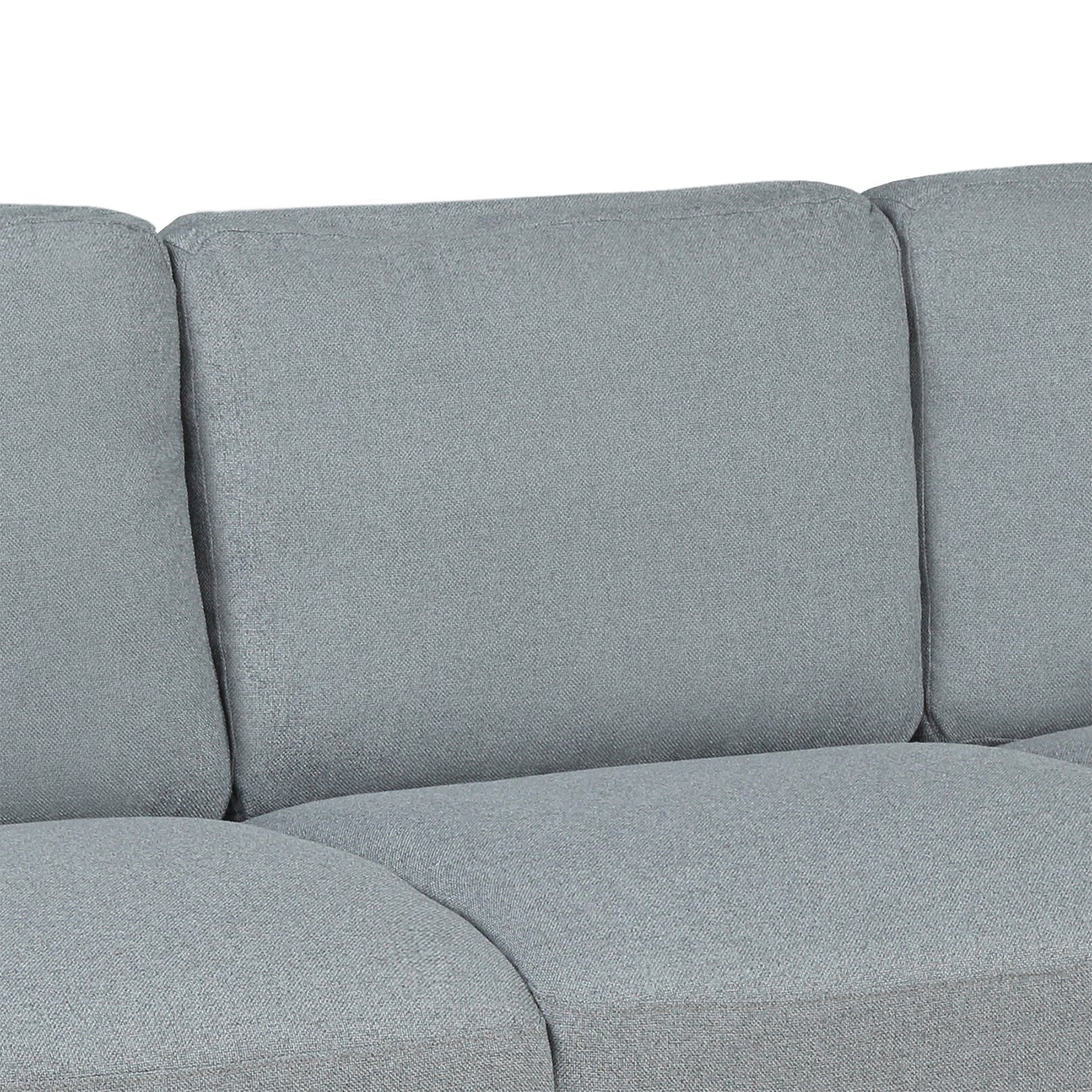 Gray 3-Seat Linen Fabric Sofa for Living Room