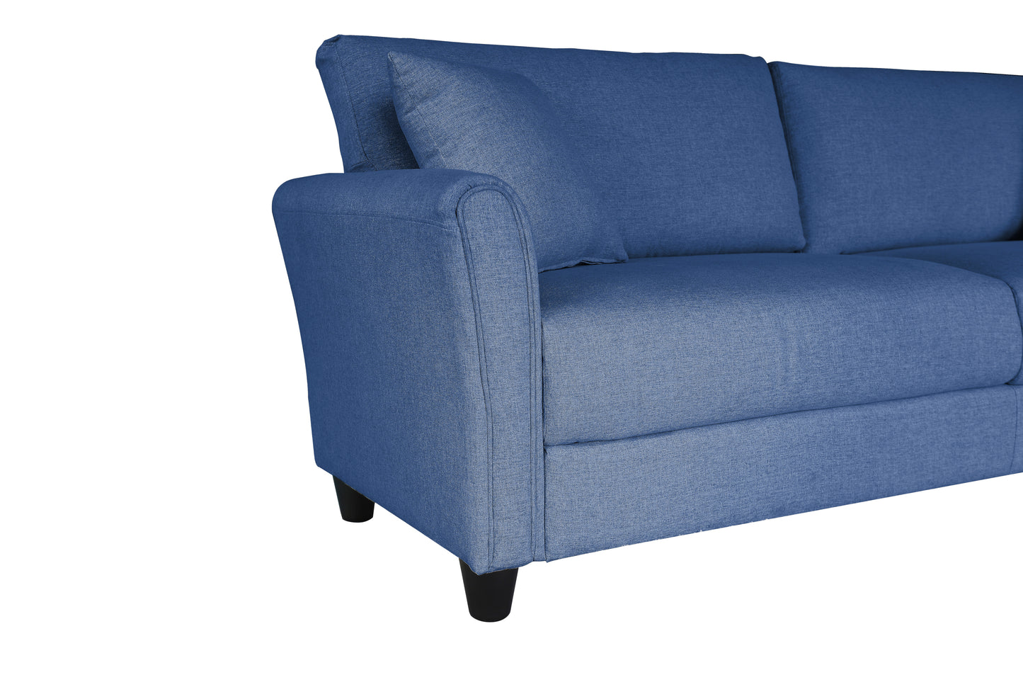 Blue Linen 3-Seat Sofa