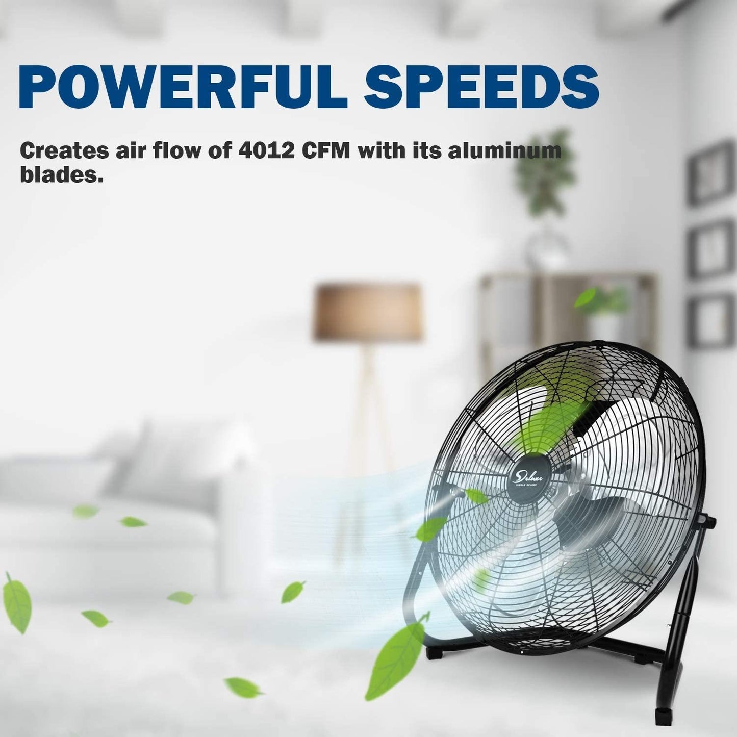 Simple Deluxe 12 Inch 3-Speed High Velocity Heavy Duty Metal Industrial Floor Fans Quiet for Home, Commercial, Residential, and Greenhouse Use, Outdoor/Indoor, Black，2-pack