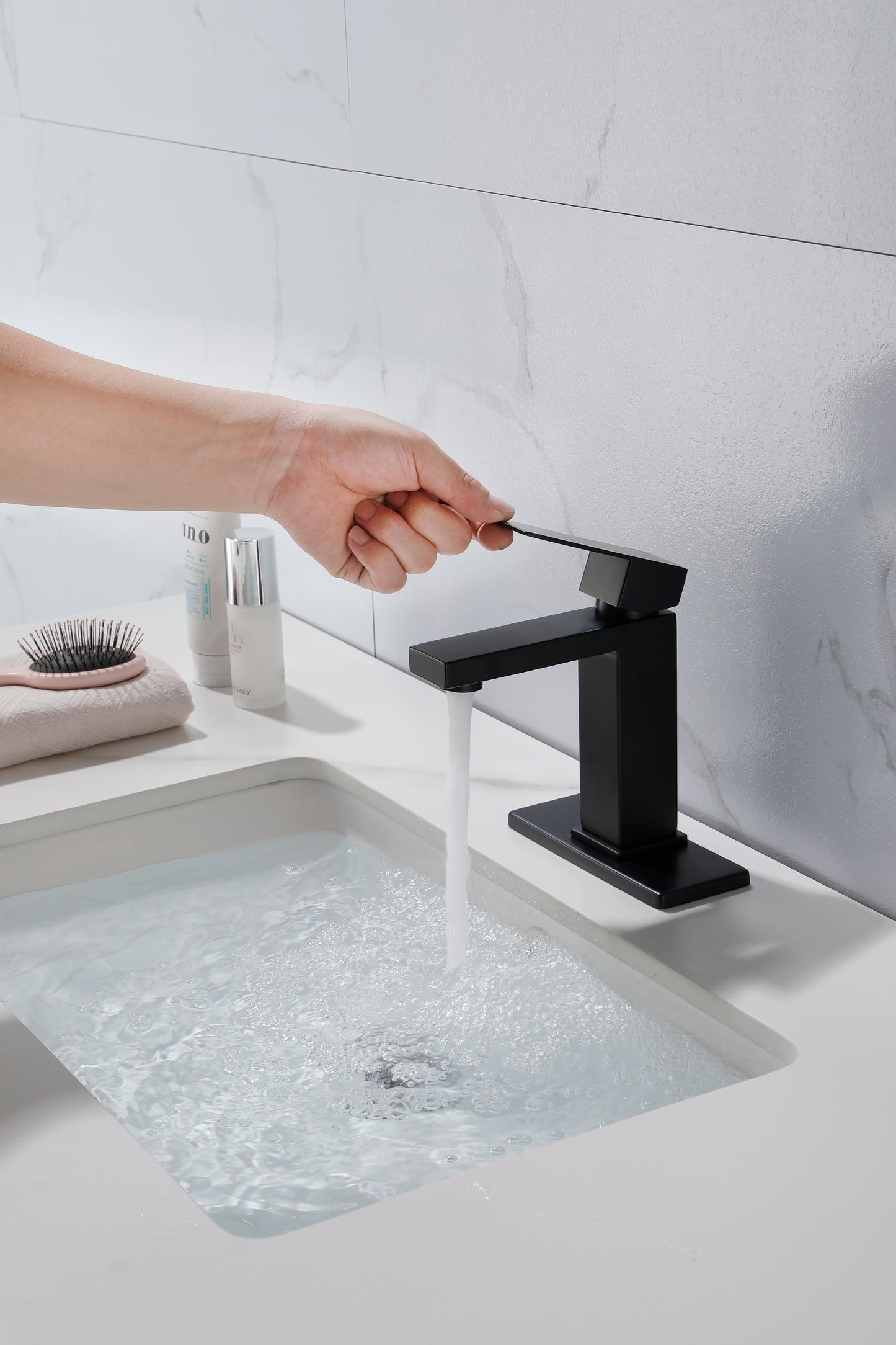 Luxurious Steel Matte Black Bathroom Faucet