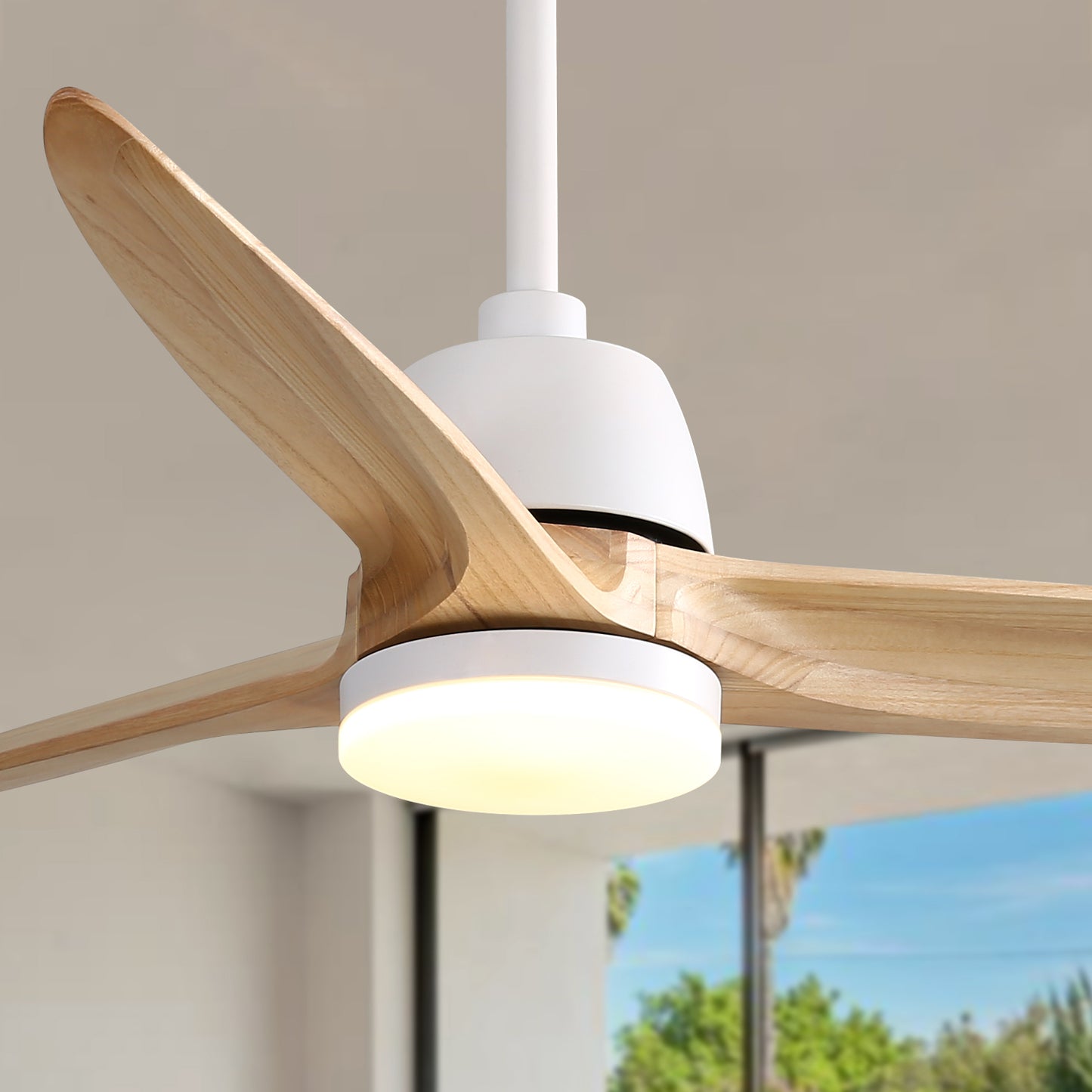 56 Modern White Matte Ceiling Fan with 6-Speed Remote Control