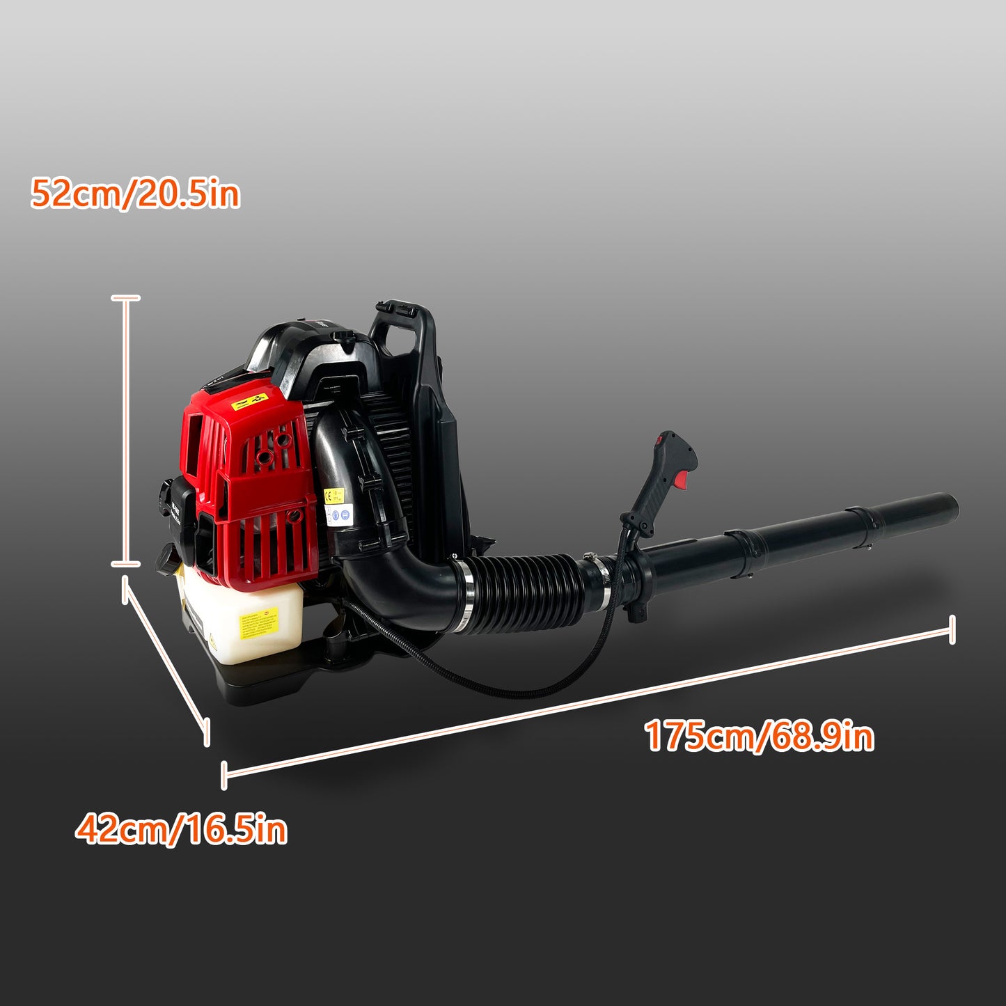 Backpack Gas Leaf Blower,76CC,660CFM,200MPH ,4 Stroke Air Cooling Gas Backpack Grass Blower,Snow Blower EPA Compliant