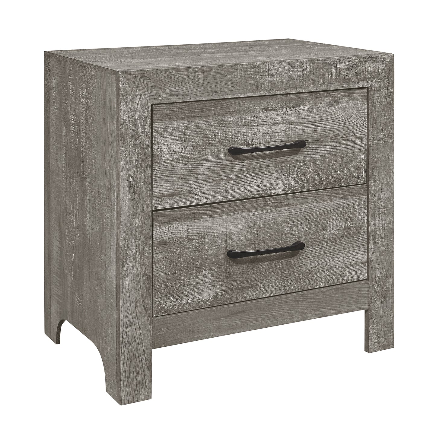 Rustic Style Gray Finish 1pc Nightstand of 2x Drawers Transitional Design Bedroom Furniture