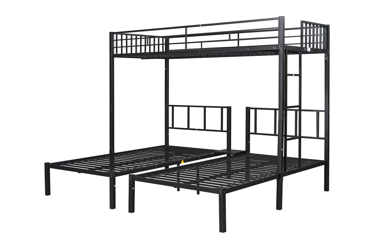 Convertible Metal Triple Bunk Bed - Space-Saving Solution with Noise Reduction