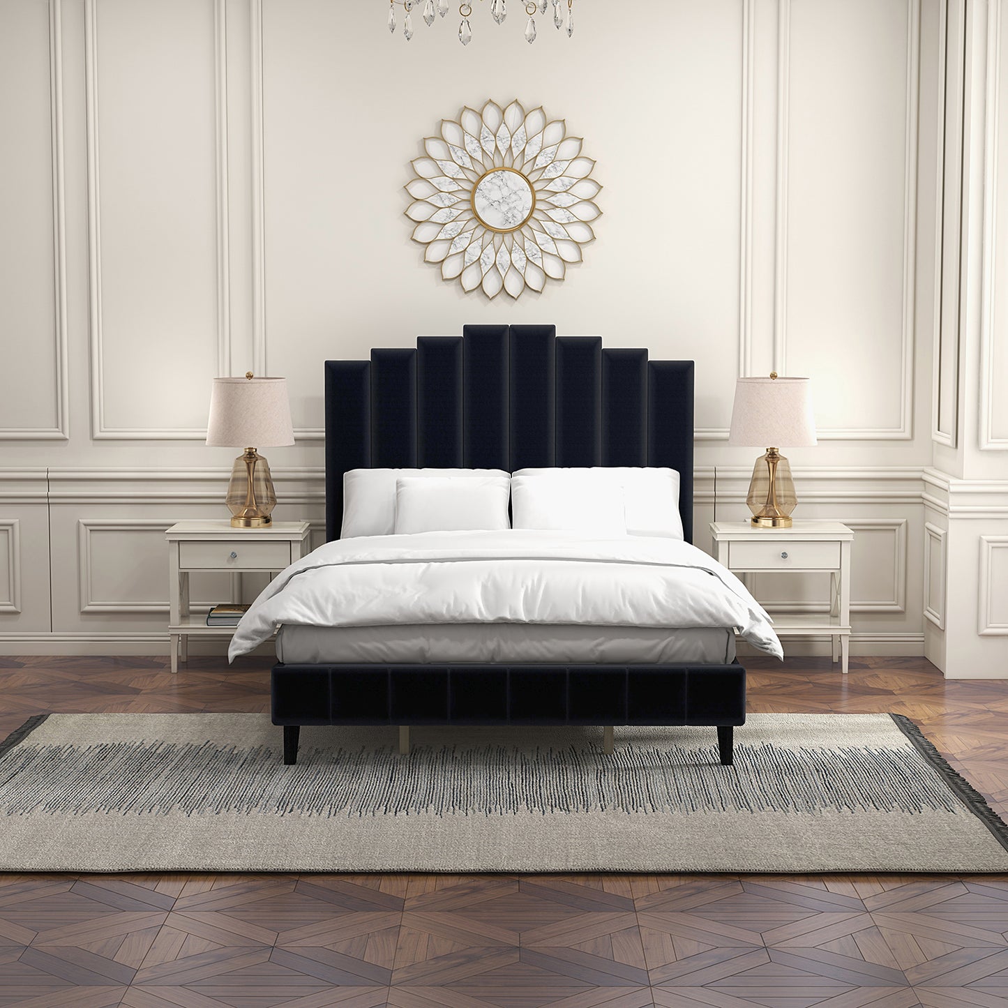 Pharsalia Tufted Upholstered Platform Bed with Headboard and Footboard