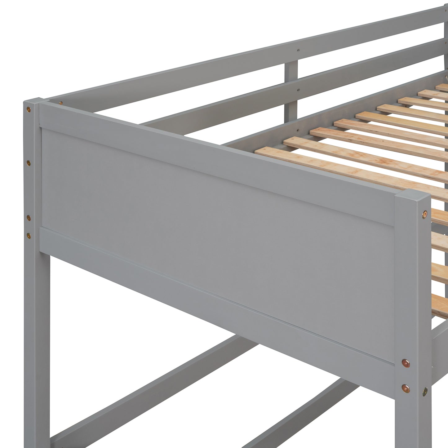 Solid Wood Twin Size Loft Bed with Ladder(Gray)(: WF191903AAE)