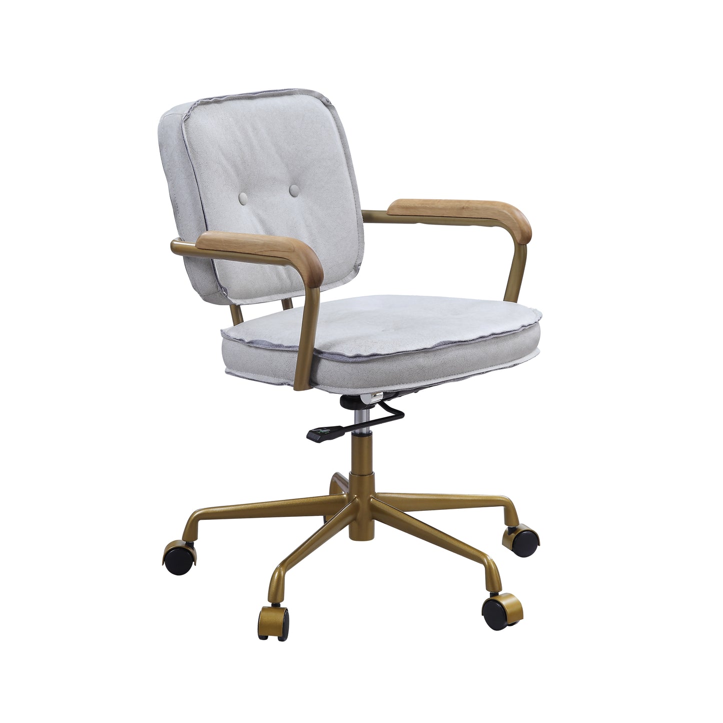 Siecross Office Chair in Vintage White Top Grain Leather 93172