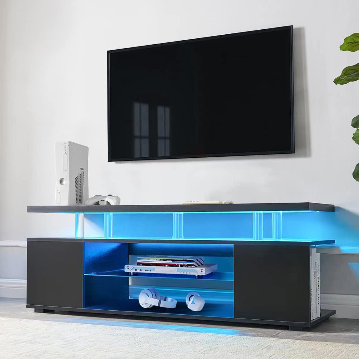 Sleek TV Stand with Gaming Console Storage for Ultimate Entertainment