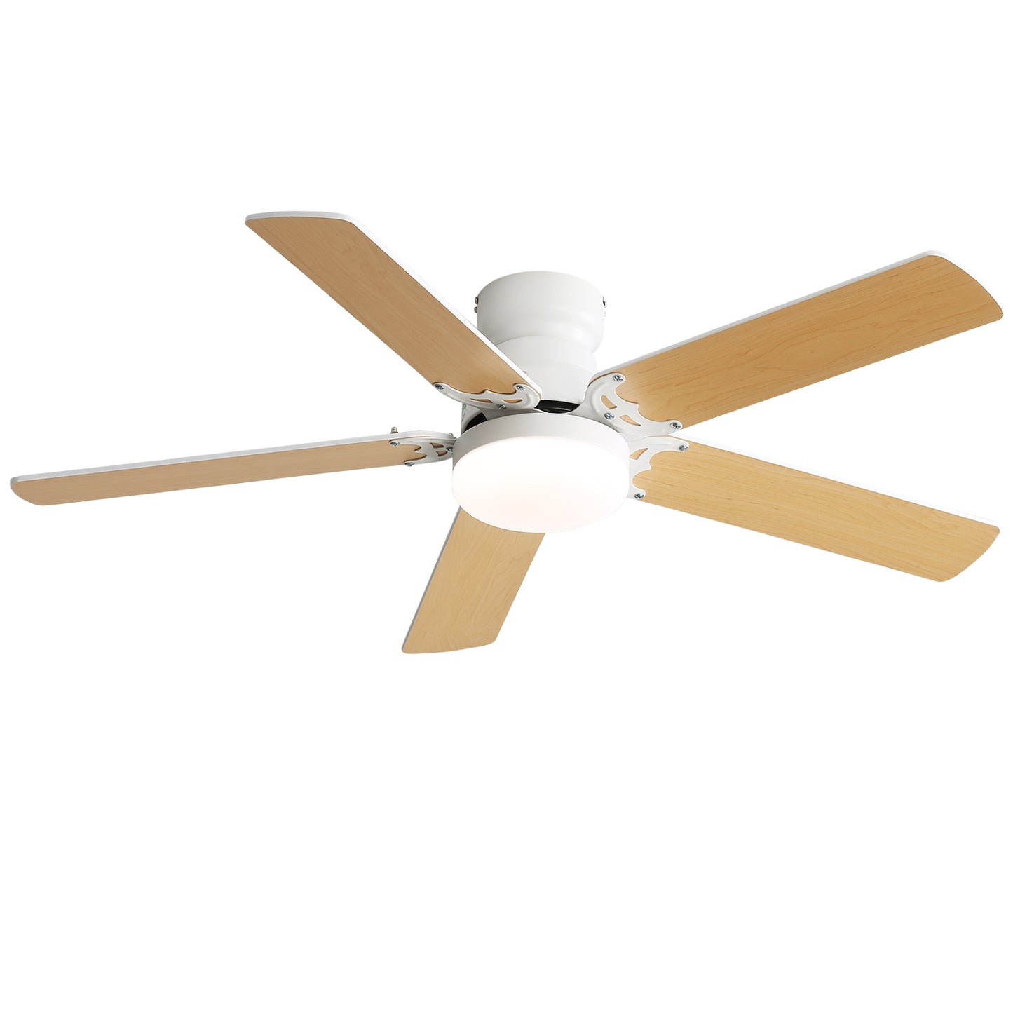 42-inch Energy Efficient White Ceiling Fan with Reversible DC Motor and LED Light