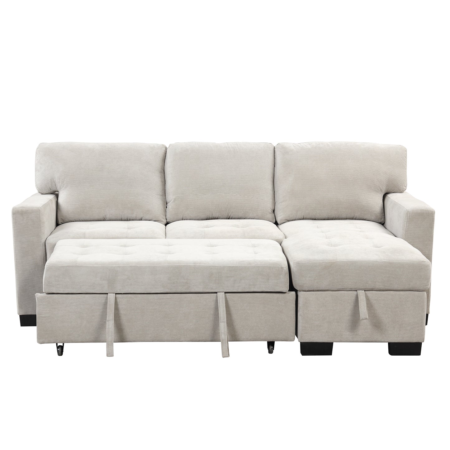 Elegant Light Gray Sectional Sofa with Versatile Storage and USB Charging