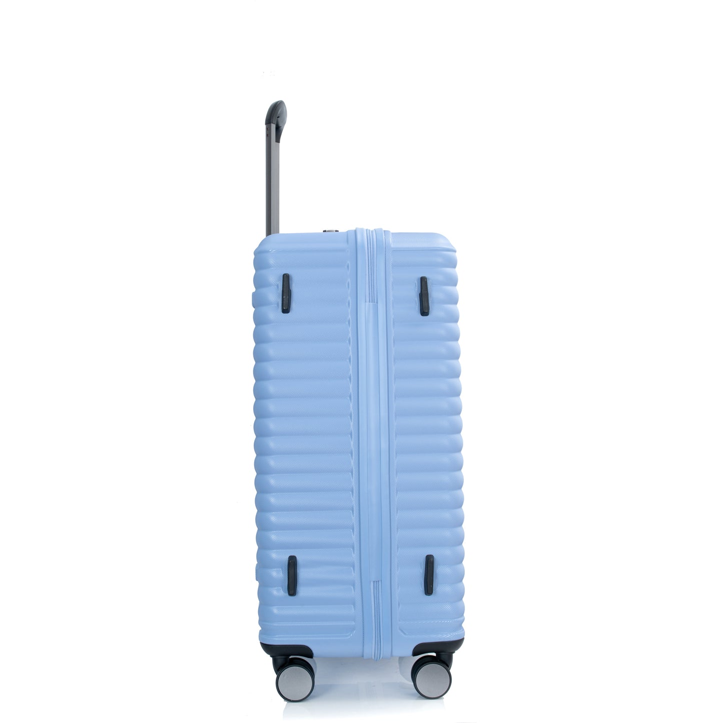 3 Piece Luggage Sets PC+ABS Lightweight Suitcase with Two Hooks, 360° Double Spinner Wheels, TSA Lock, (21/25/29) Light Blue