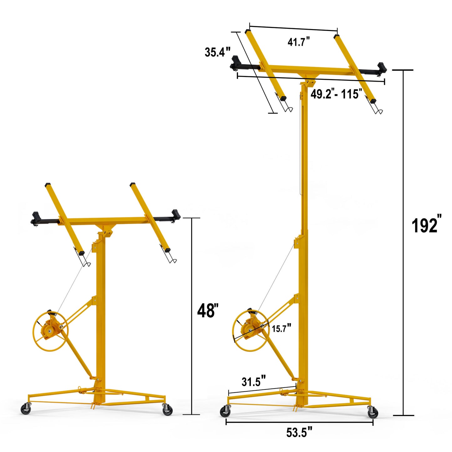 16ft Lift Drywall Panel Hoist Jack for Ceiling - Yellow