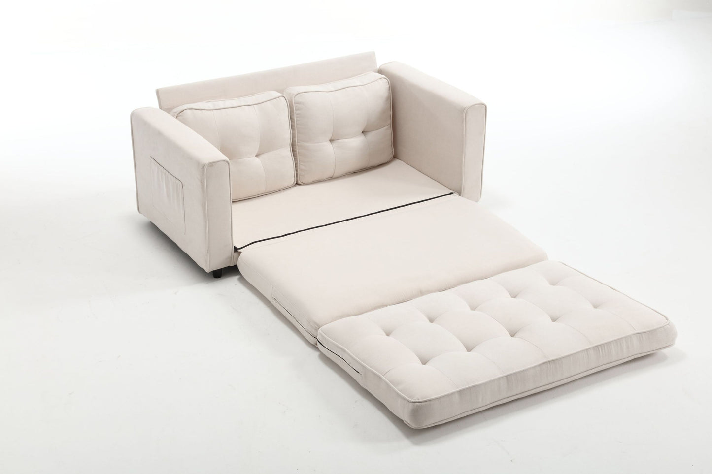 Convertible 3 Fold Sleeper Sofa Bed with Side Storage Bags