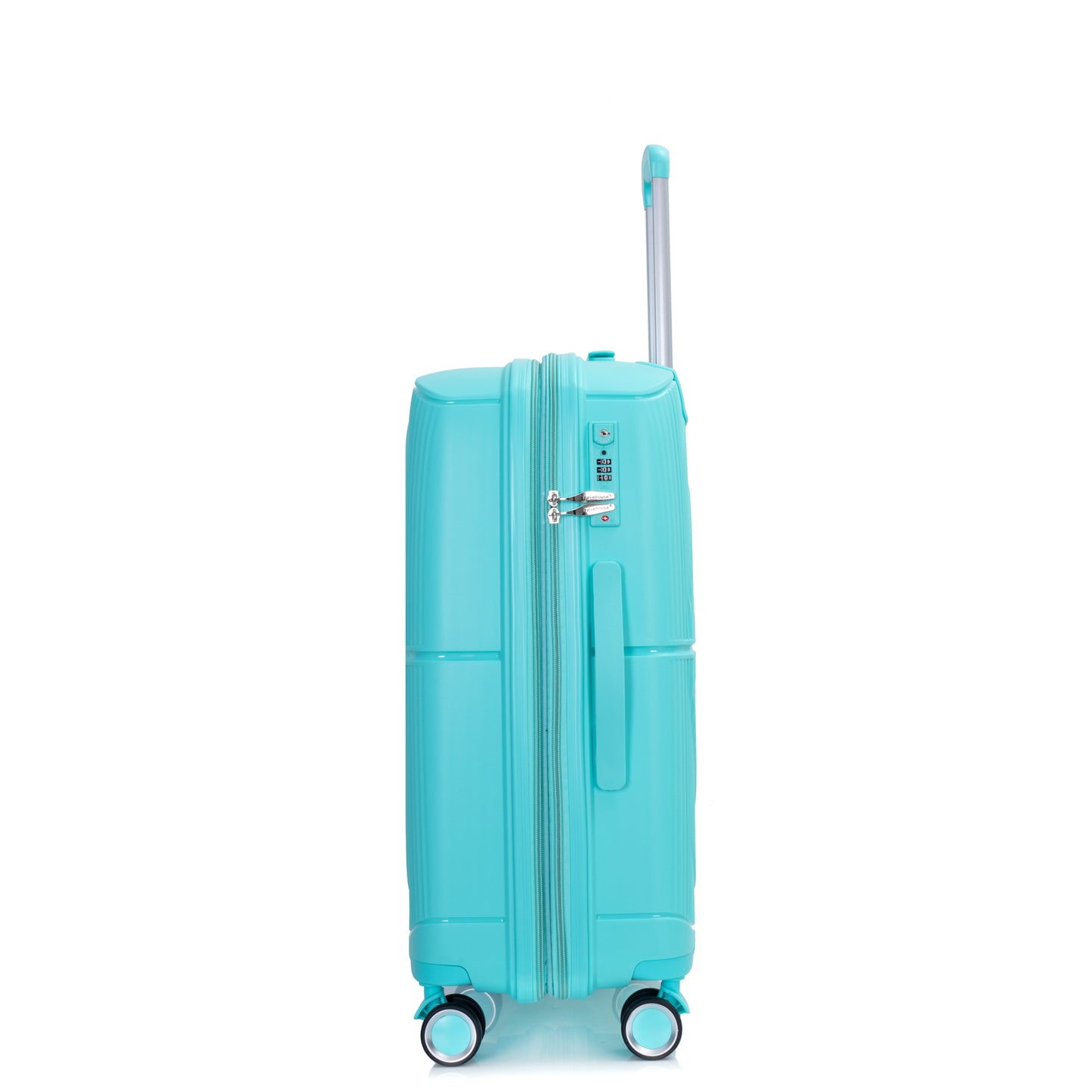 Expandable Hardshell Suitcase Double Spinner Wheels PP Luggage Sets Lightweight Durable Suitcase with TSA Lock,3-Piece Set (20/24/28) , Lake Blue