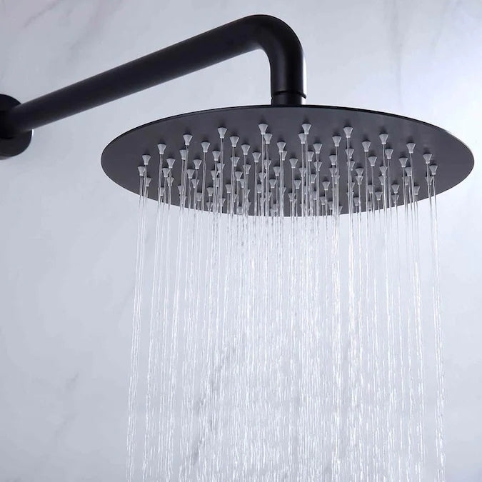 Matte Black 10-inch Rain Shower System with Dual Bathroom Shower Heads and Wall Mount