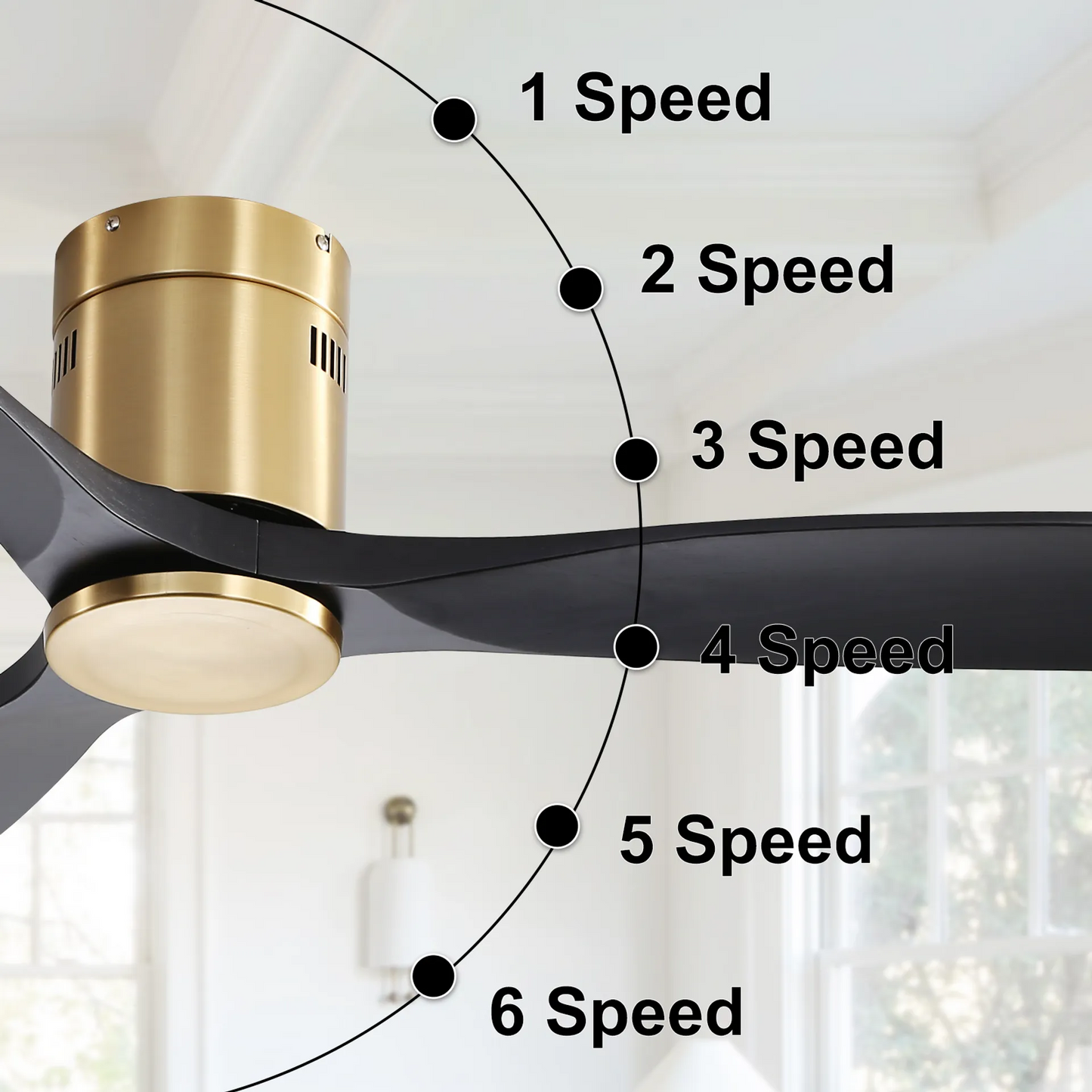 52-Inch Natural Wooden Ceiling Fan with Remote Control