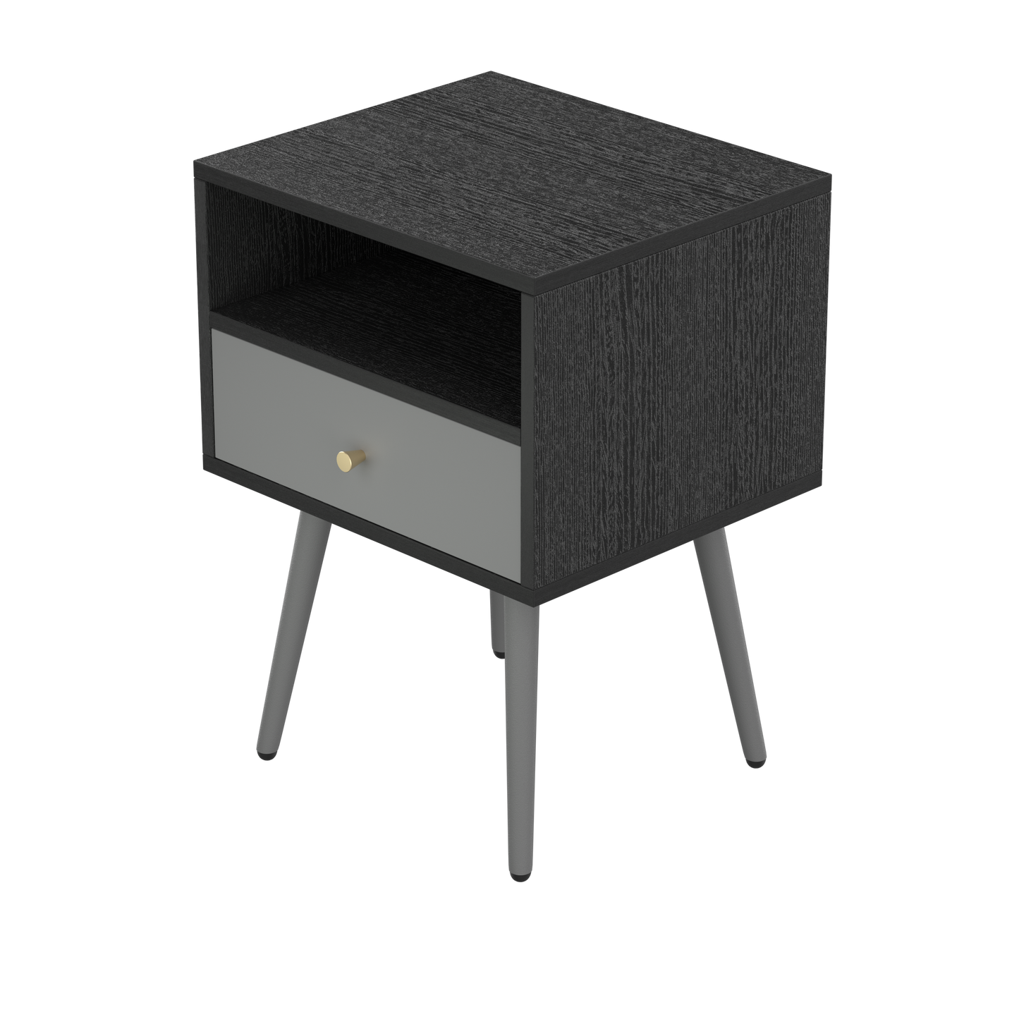 Update Modern Nightstand with 1Drawers, Suitable for Bedroom/Living Room/Side Table (Dark Grey)