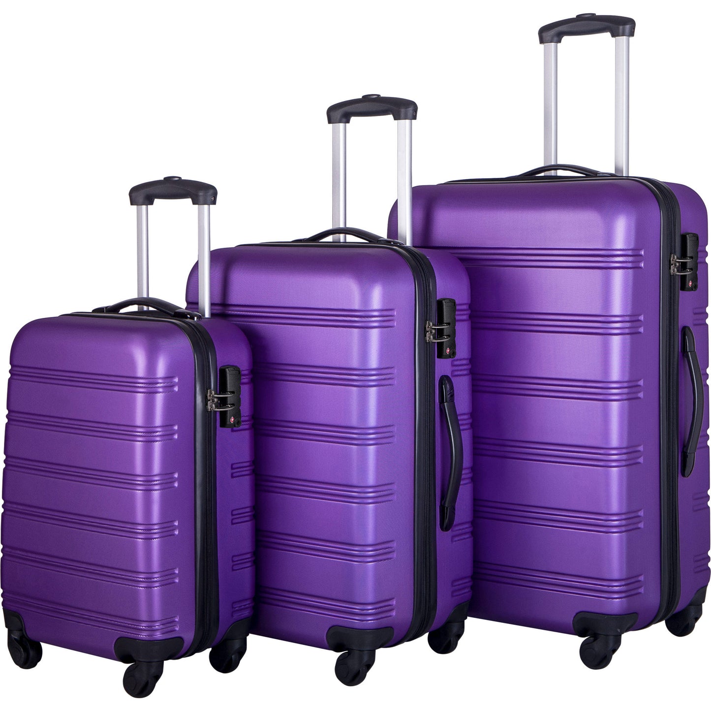 3 Piece Luggage Set Hardside Spinner Suitcase with TSA Lock 20" 24' 28" Available