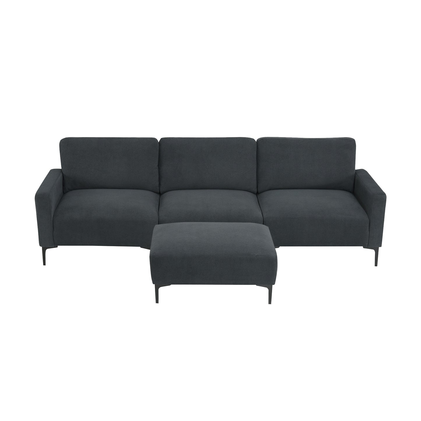 Modern L-shaped Sectional Sofa with Convertible Ottoman for Living Spaces