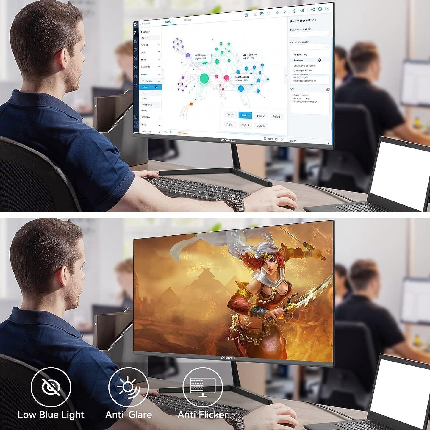 22-Inch IPS Monitor with 75Hz Refresh Rate and Full HD Resolution for Gaming and Office