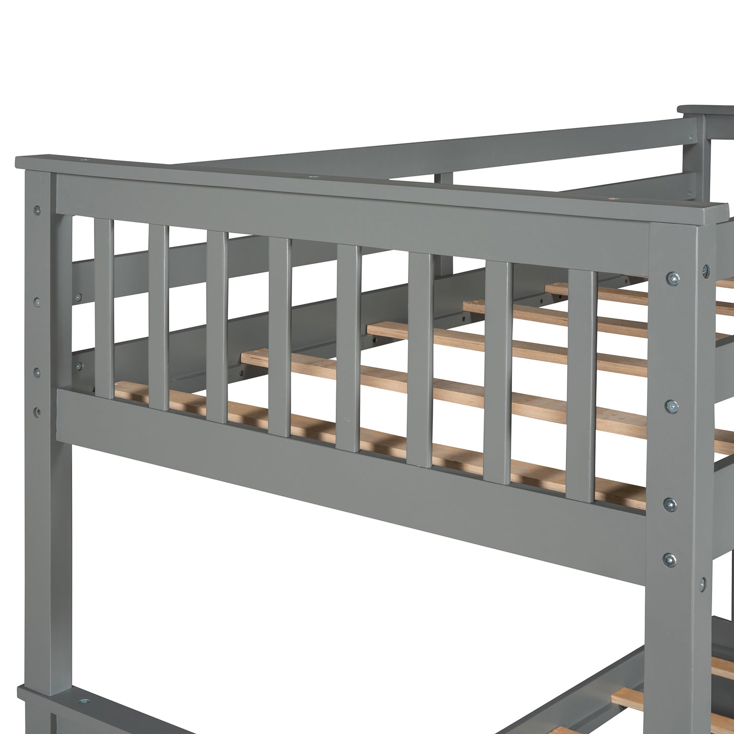 Gray Twin Bunk Bed with Two Drawers - Maximized Space and Versatile Galore