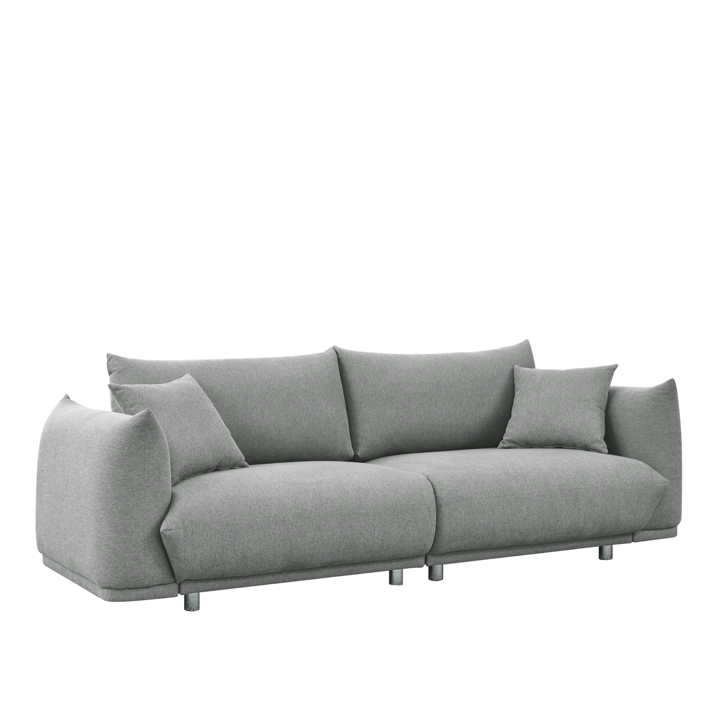 Modern Couch for Living Room Sofa,Solid Wood Frame and Stable Metal Legs, 2 Pillows, Sofa Furniture for Apartment