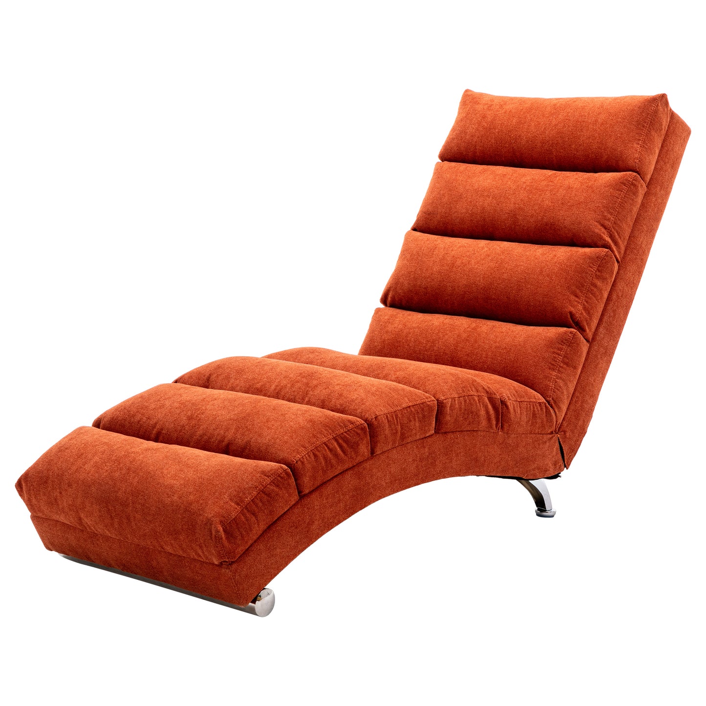 Linen Chaise Lounge Indoor Chair, Modern Long Lounger for Office or Living Room