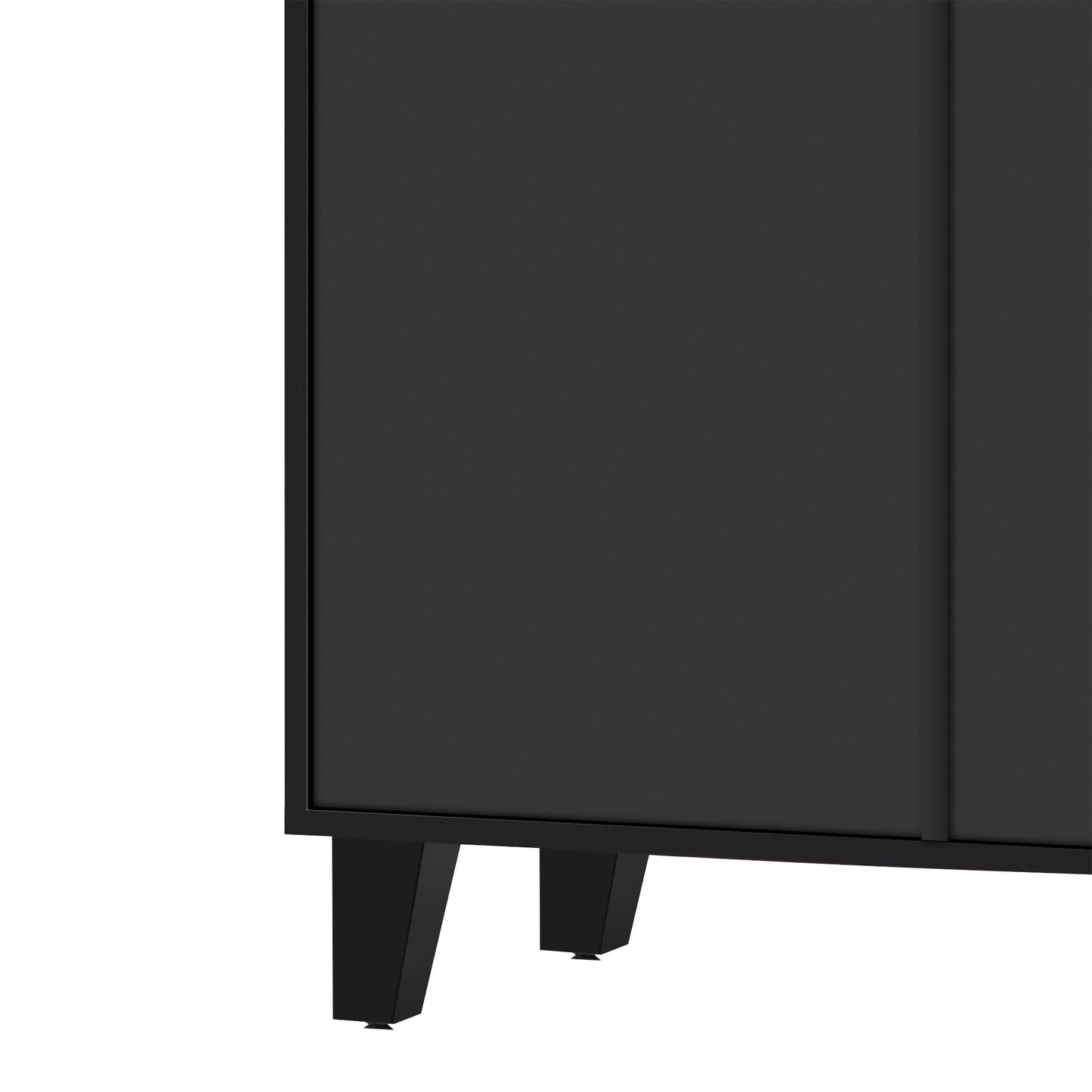 Adjustable Shelves Buffet Cabinet: Multifunctional Black Mirror TV Stand