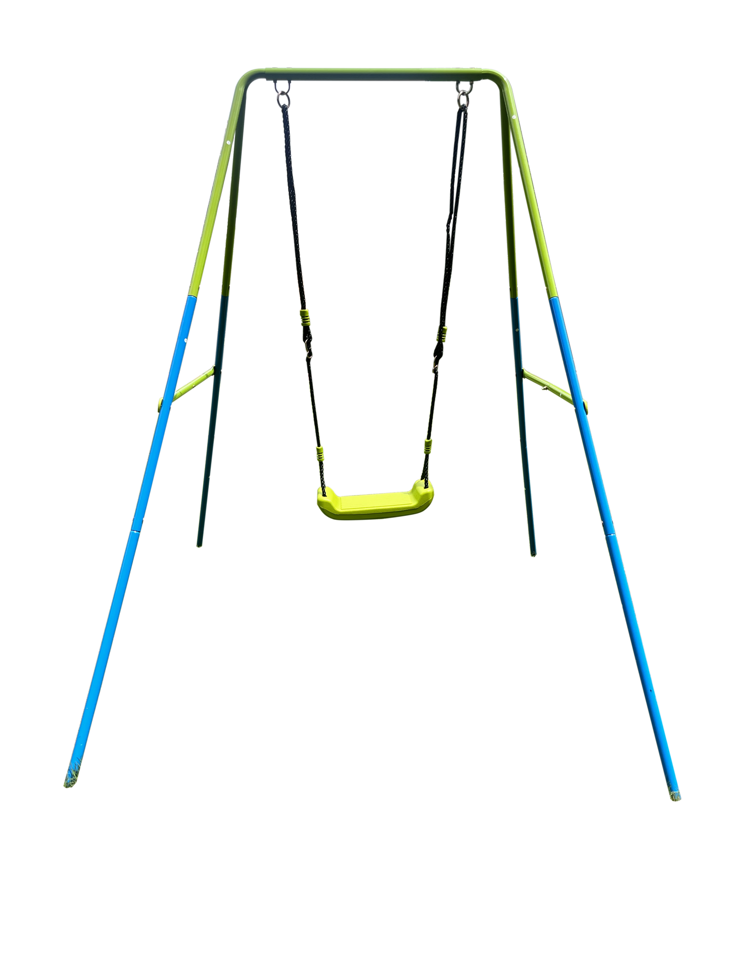 Versatile 2-in-1 Baby Swing in Lemon Green and Sky Blue - Safe Outdoor Playground Swing Set for Children Ages 3+