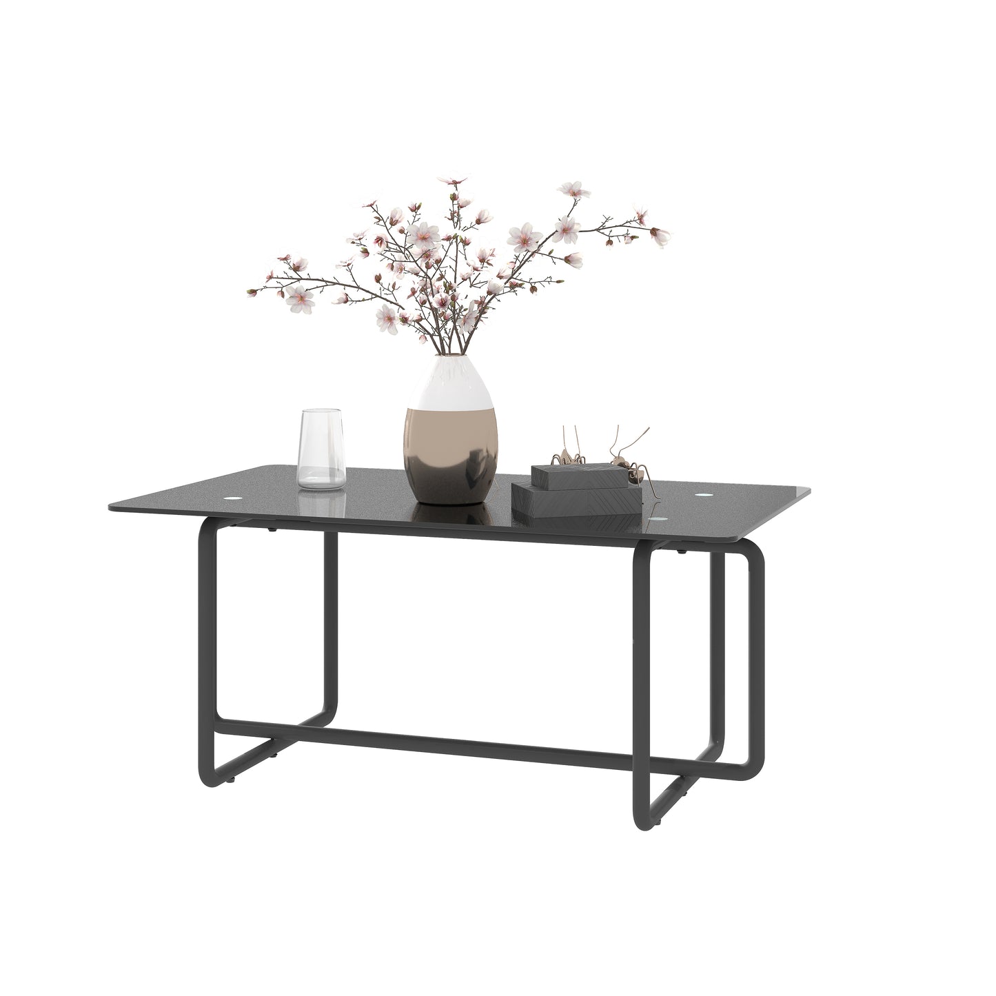 Black Modern Glass Coffee Table for Stylish Living Rooms