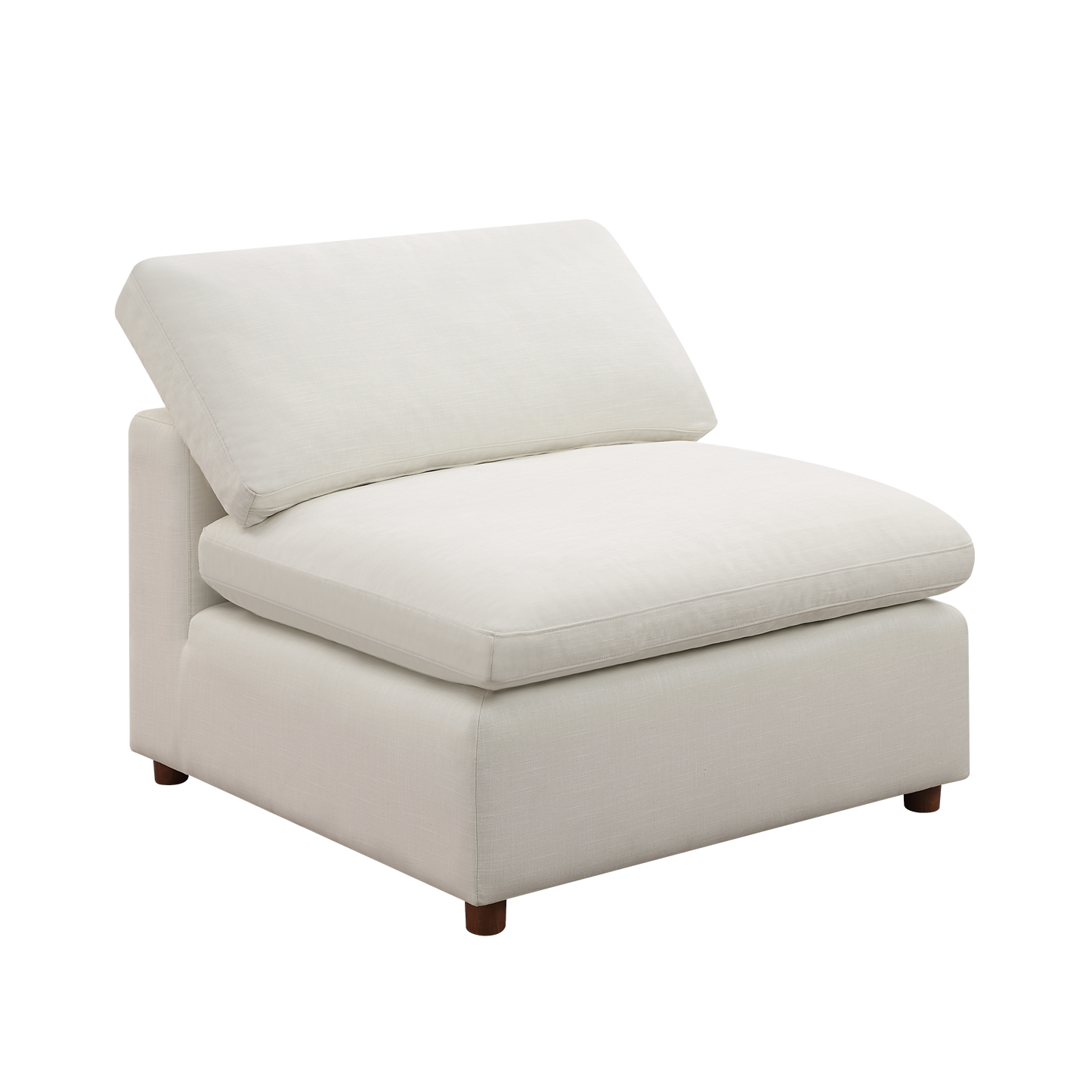 Sleek White Customizable Sectional Sofa Set