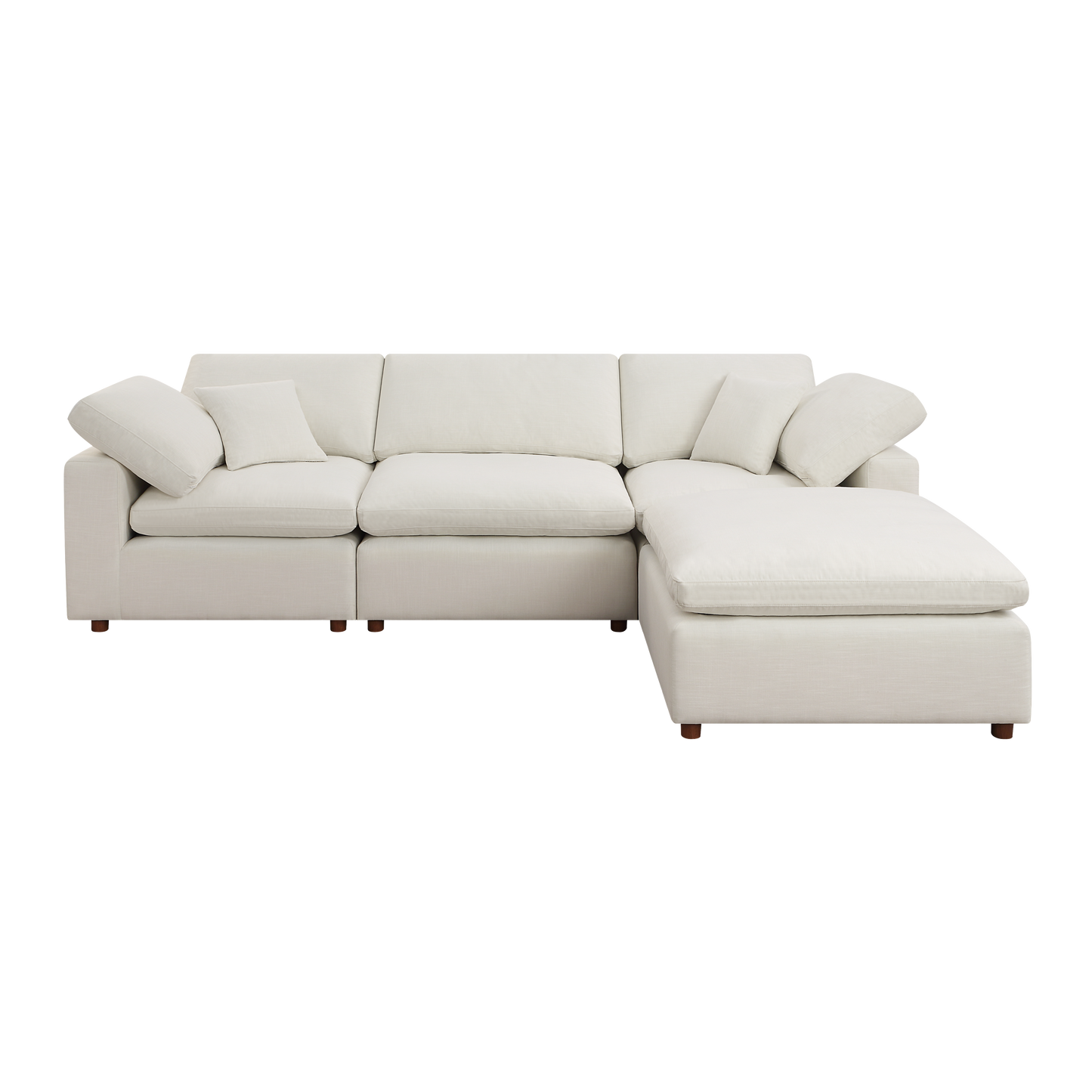 Sleek White Customizable Sectional Sofa Set