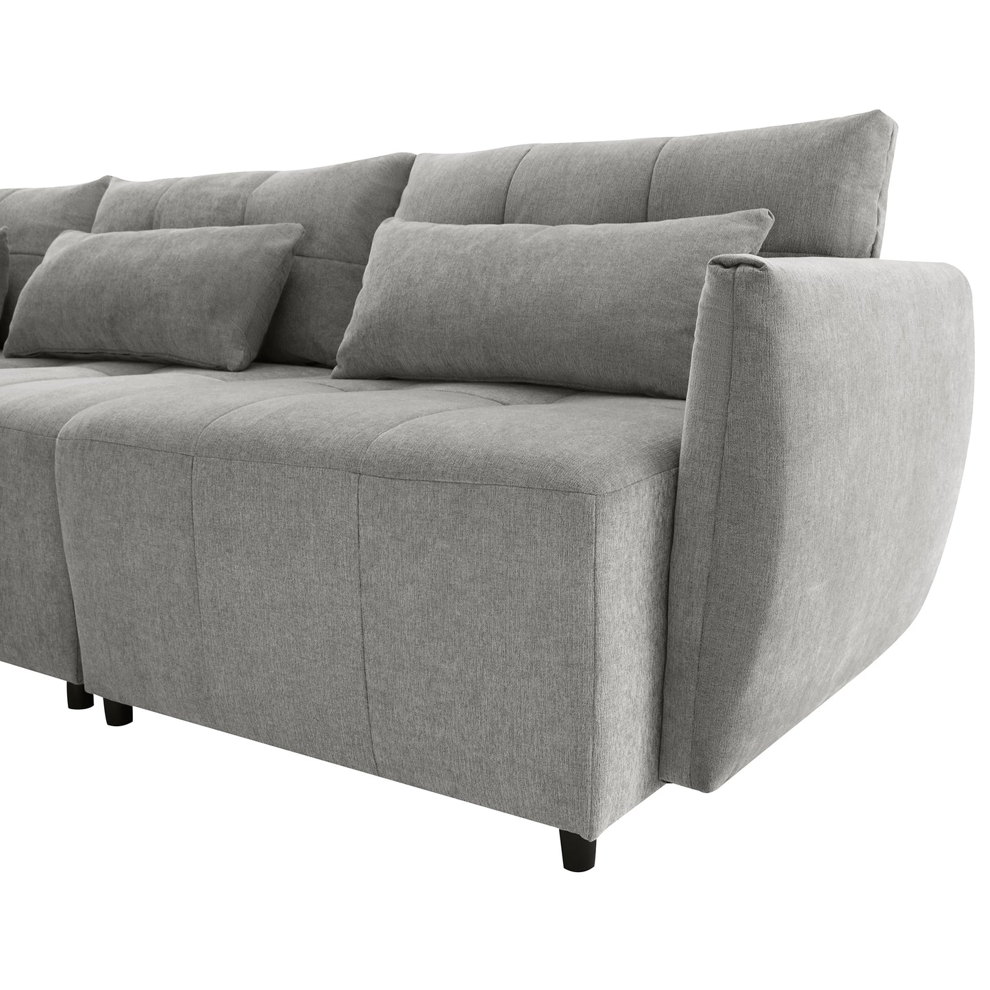 Convertible L-Shaped Sectional Sofa with Movable Ottoman and USB Ports