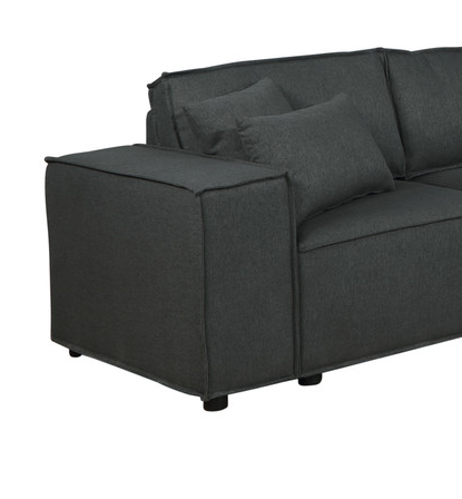 Jenson Dark Gray Linen Modular Sectional Sofa