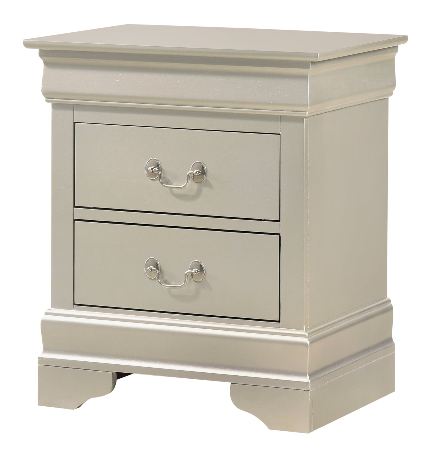 LouisPhillipe G02103-N Nightstand , Silver Champagne