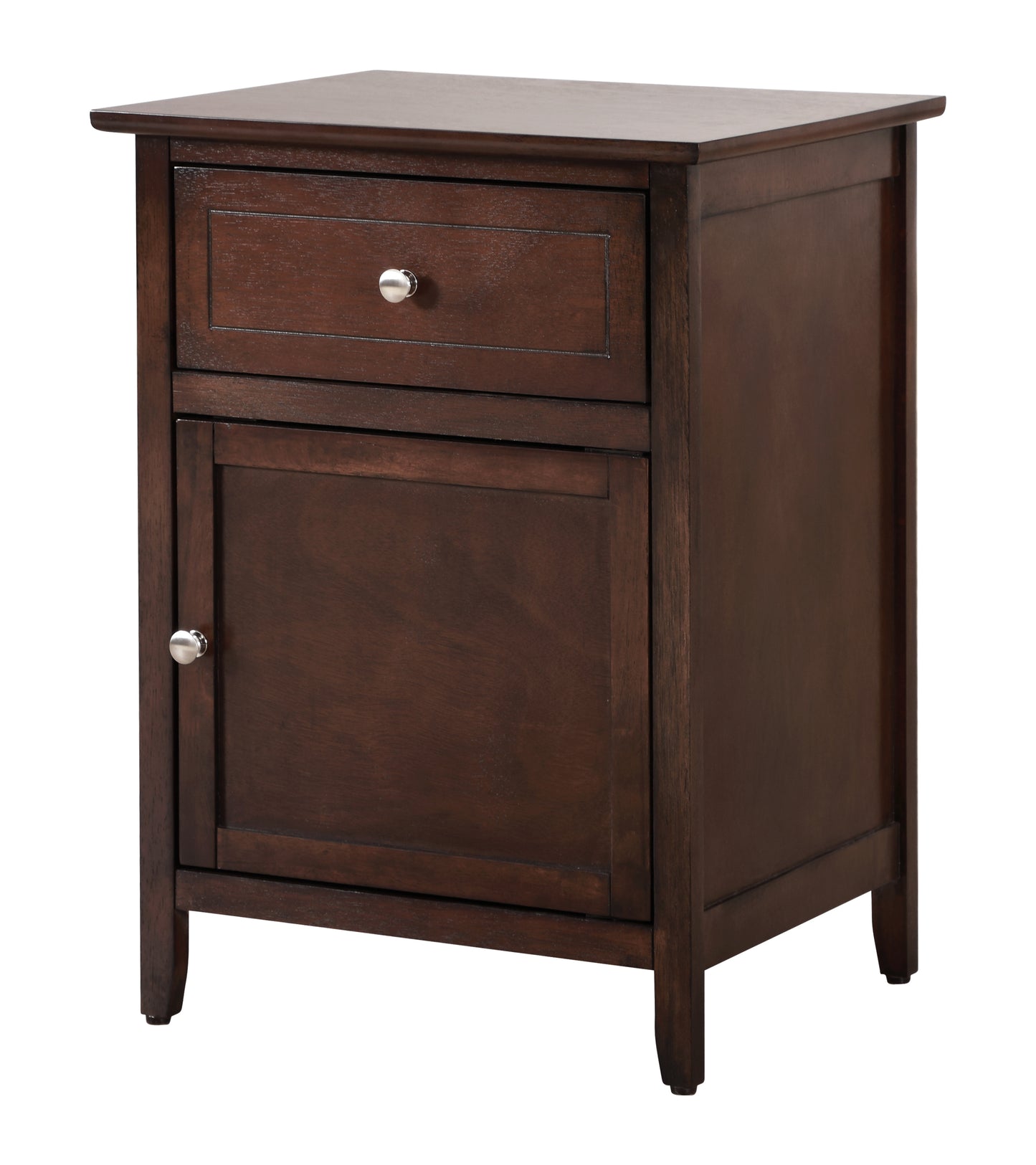 Izzy G1412-N-25 1 Drawer /1 Door Nightstand , Cappuccino