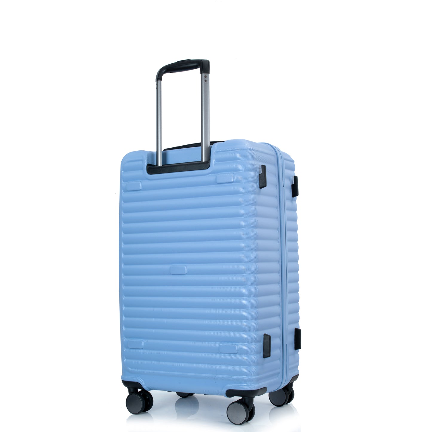 3 Piece Luggage Sets PC+ABS Lightweight Suitcase with Two Hooks, 360° Double Spinner Wheels, TSA Lock, (21/25/29) Light Blue