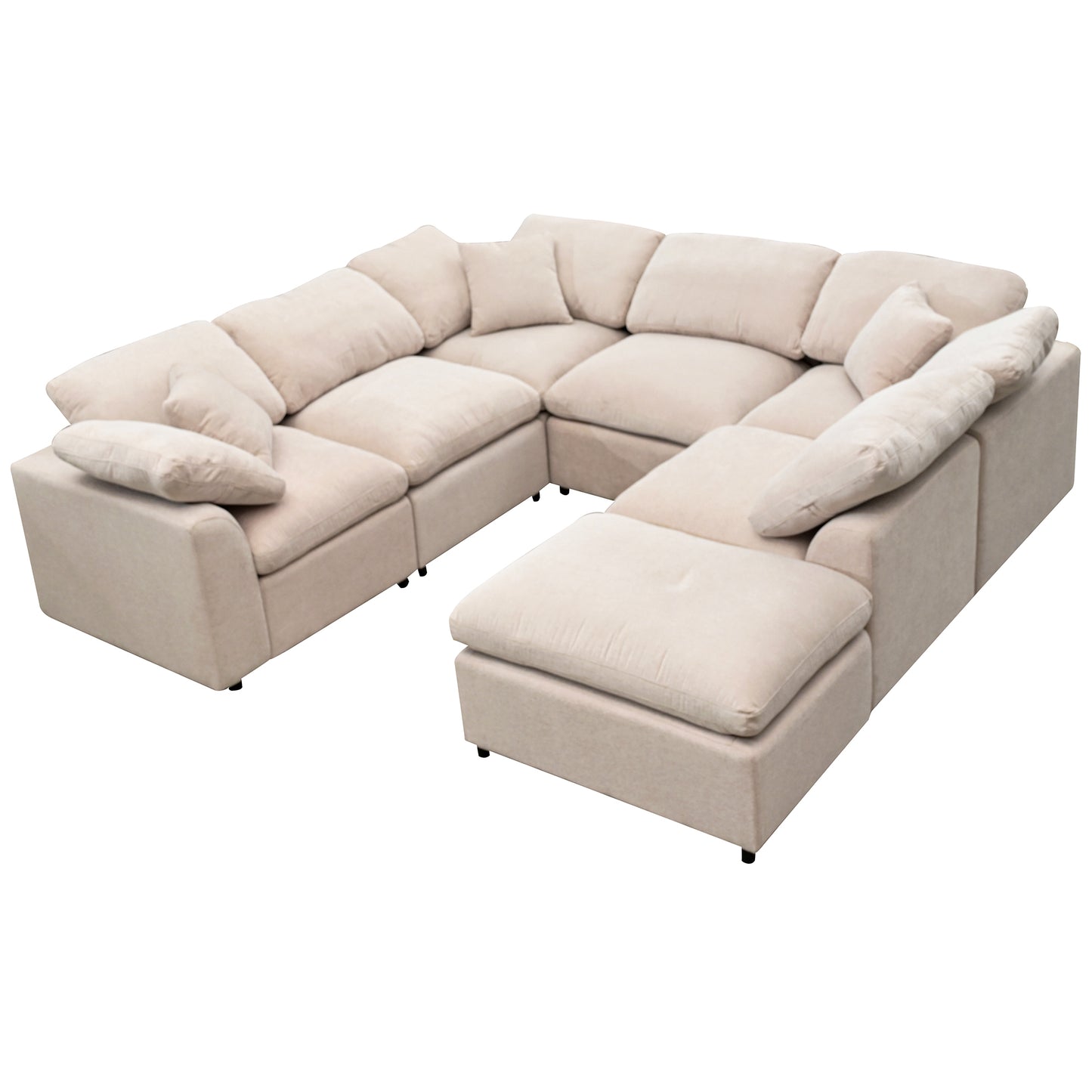 U_Style Oversized Modular Sectional Sofa with Ottoman L Shaped Corner Sectional for Living Room, Office, Spacious Space