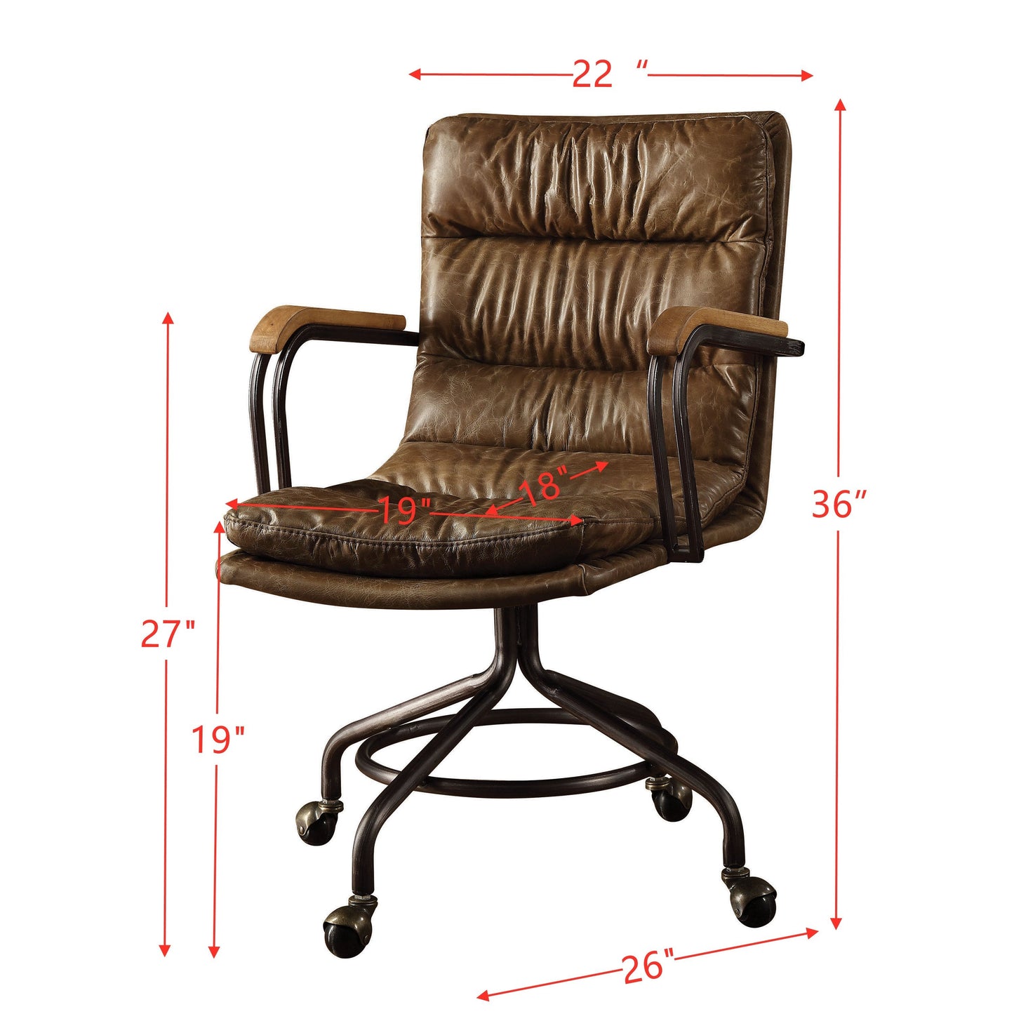 Harith Office Chair in Vintage Whiskey Top Grain Leather 92416