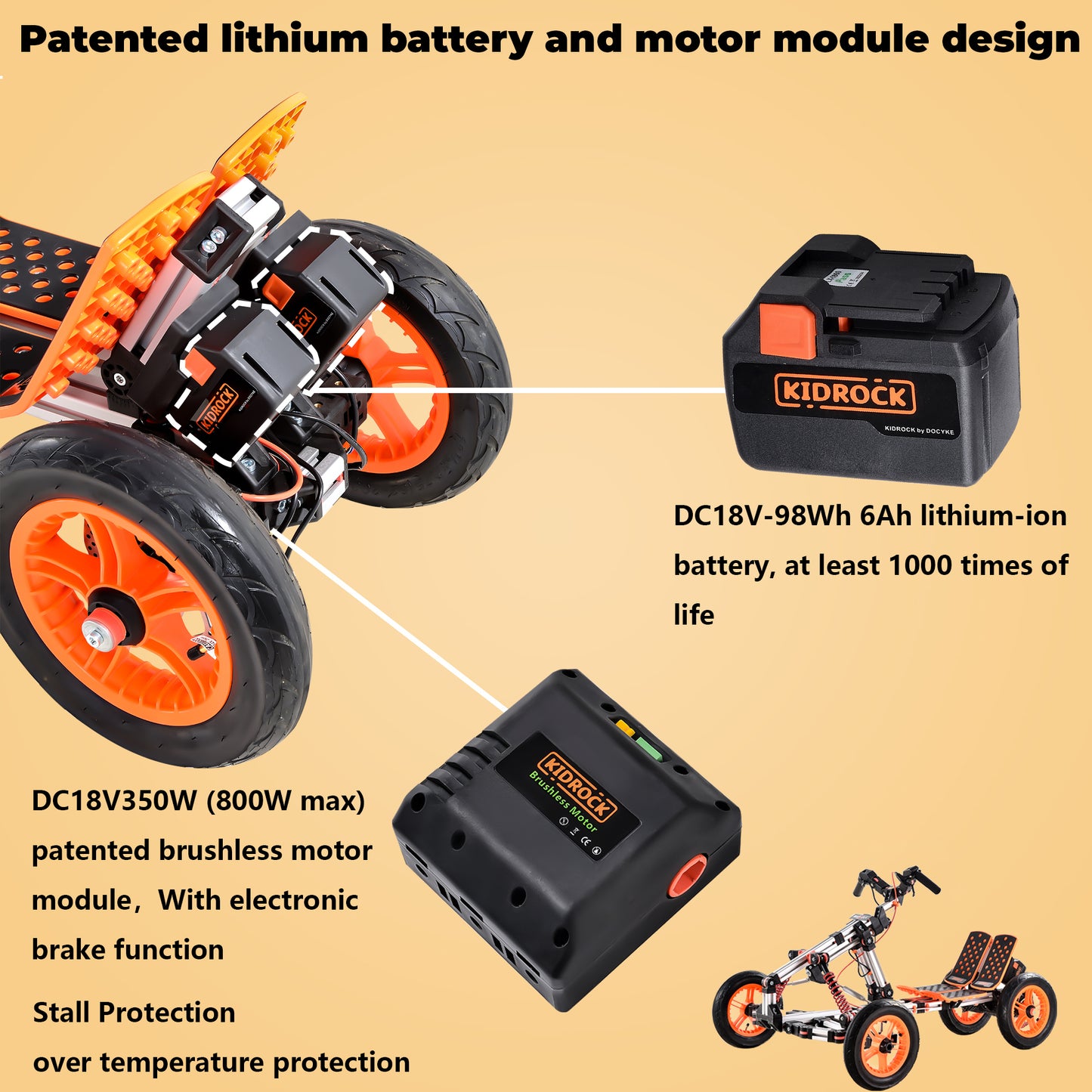 Electric Modular Kart: Customizable High-Strength Aluminum Design for Outdoor Sports and Family Fun