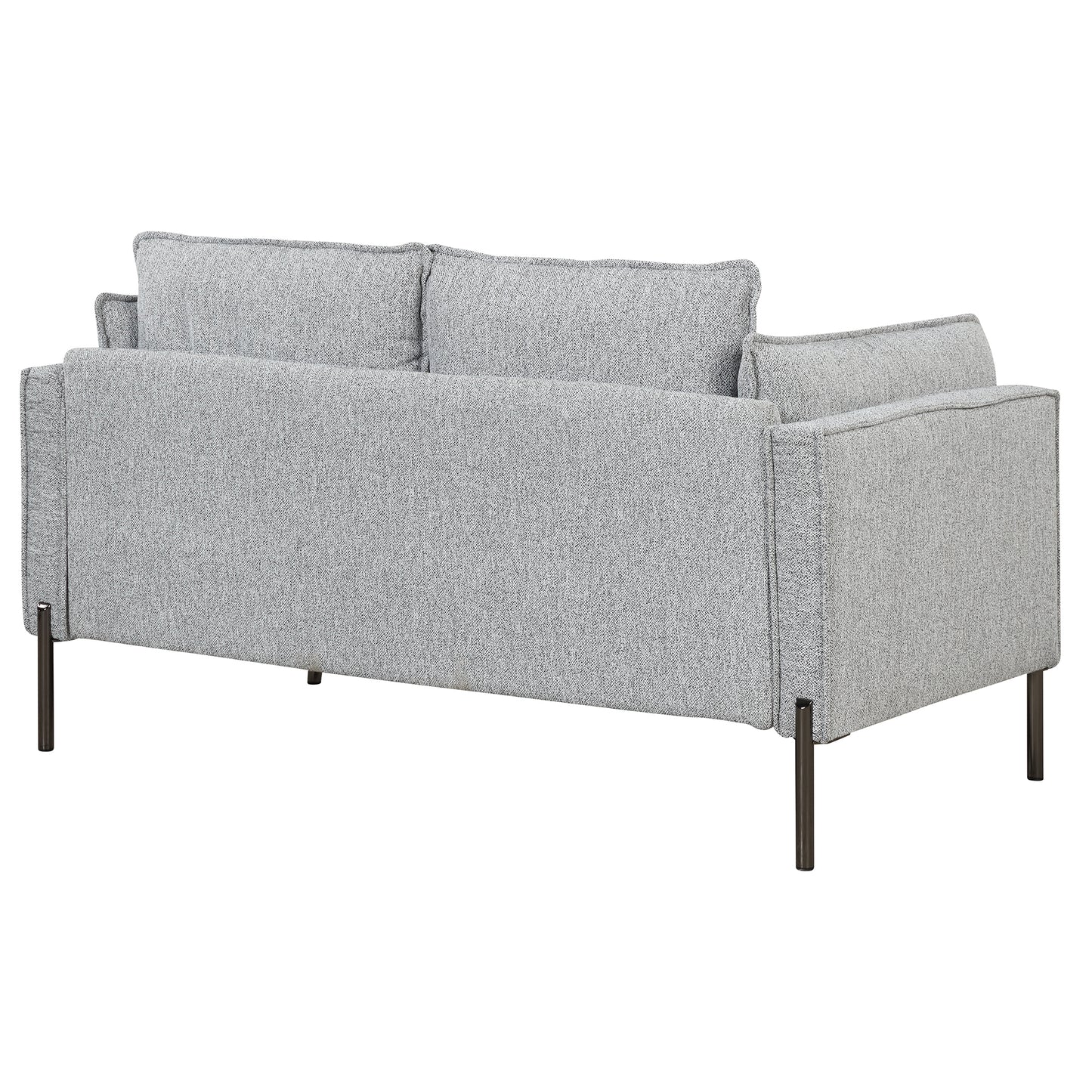 Small Space Modern Loveseat Sofa with Linen Fabric and Bolster Pillows