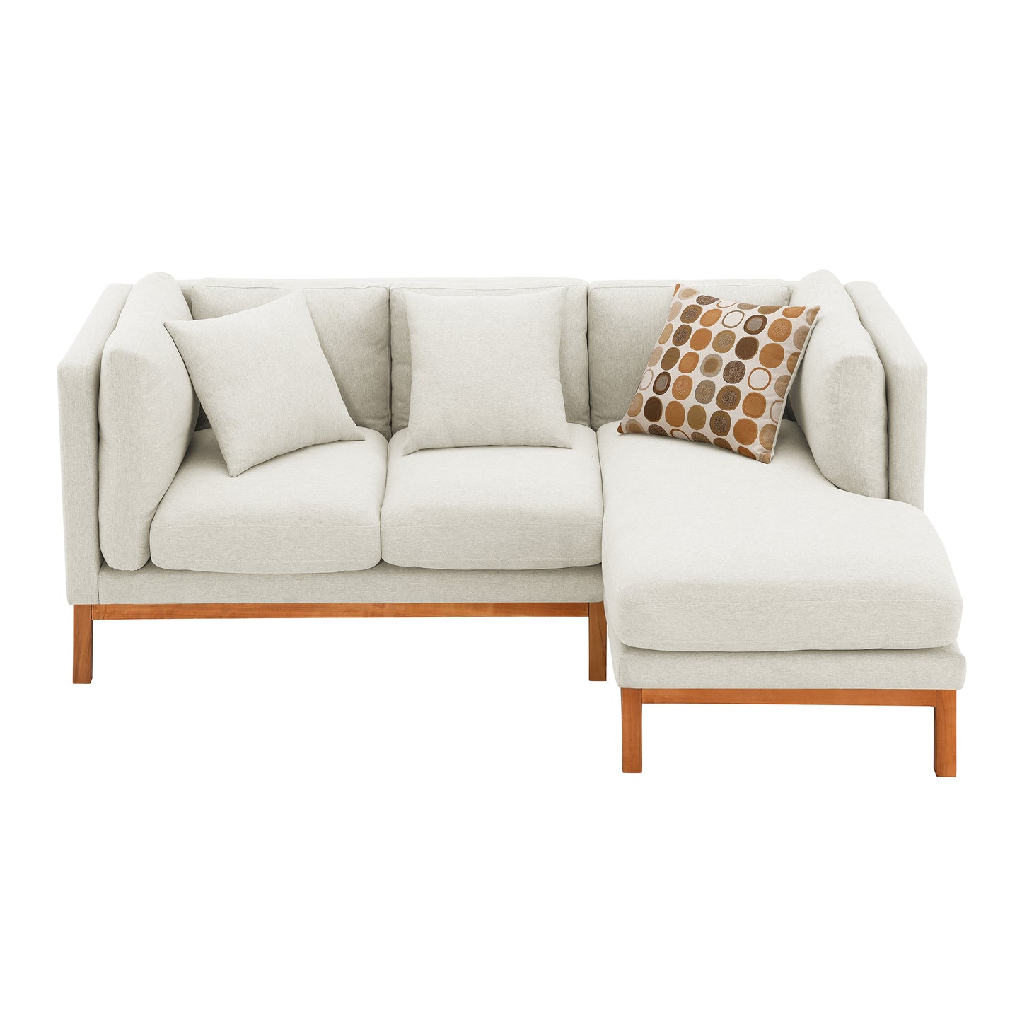 Modern L-shaped Sectional Sofa with Chaise Lounge and Pillows