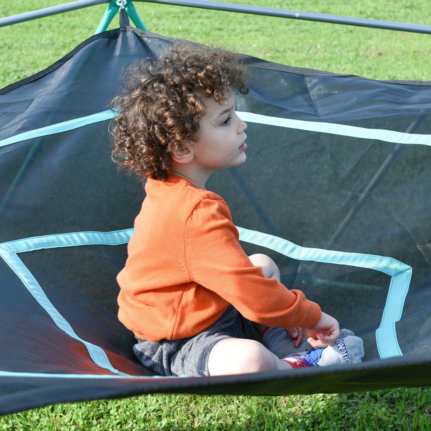 13ft Geometric Dome Climber Play Center with Hammock for Kids, Rust & UV Resistant Steel, Supporting 1000 LBS